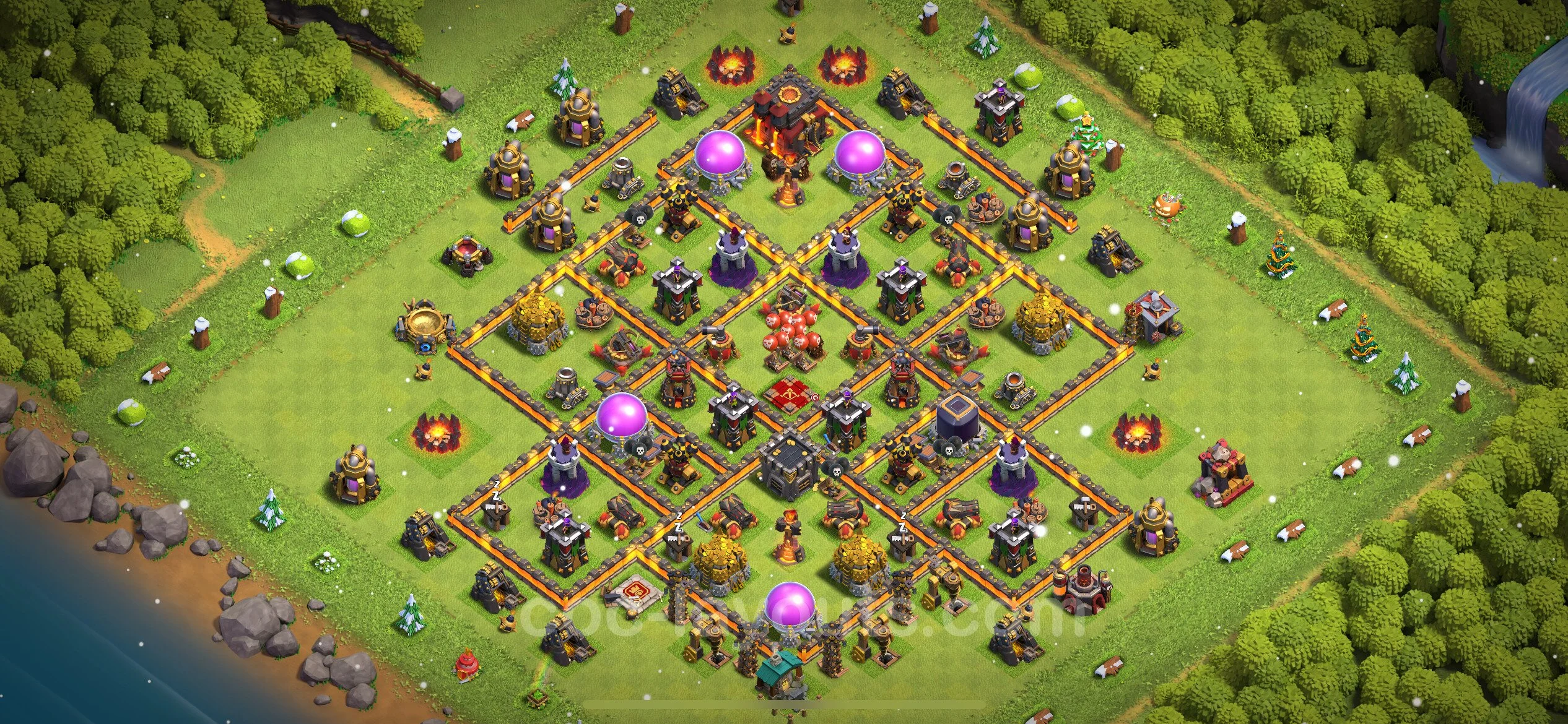 Farming Base TH10 with Link, Anti Everything, Hybrid - plan / layout / design - Clash of Clans - (#215) — Farming TH10