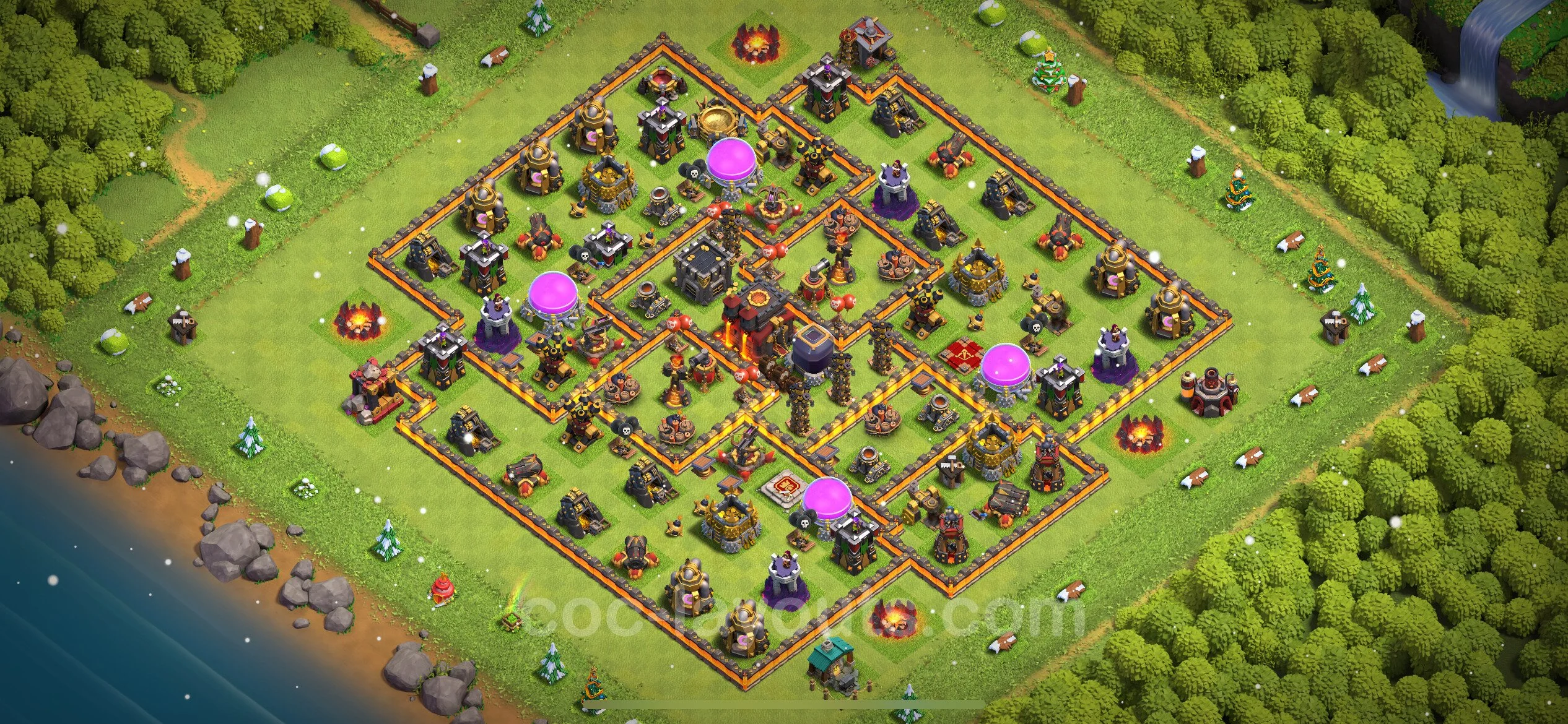 Farming Base TH10 with Link, Anti 2 Stars, Hybrid - plan / layout / design - Clash of Clans - (#216) — Farm TH10