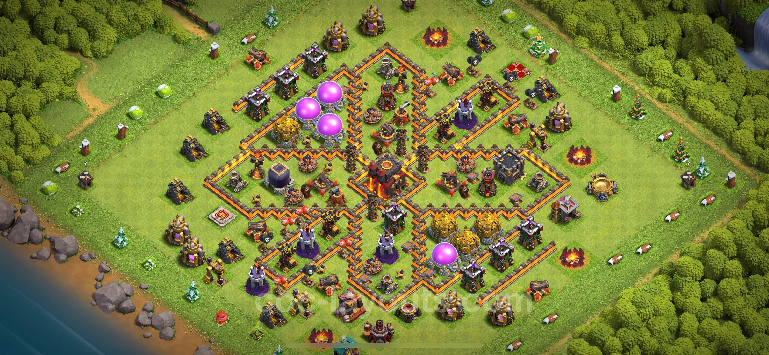Farming Base TH10 with Link, Anti Everything, Hybrid - plan / layout / design - Clash of Clans - (#219) — Farma TH10