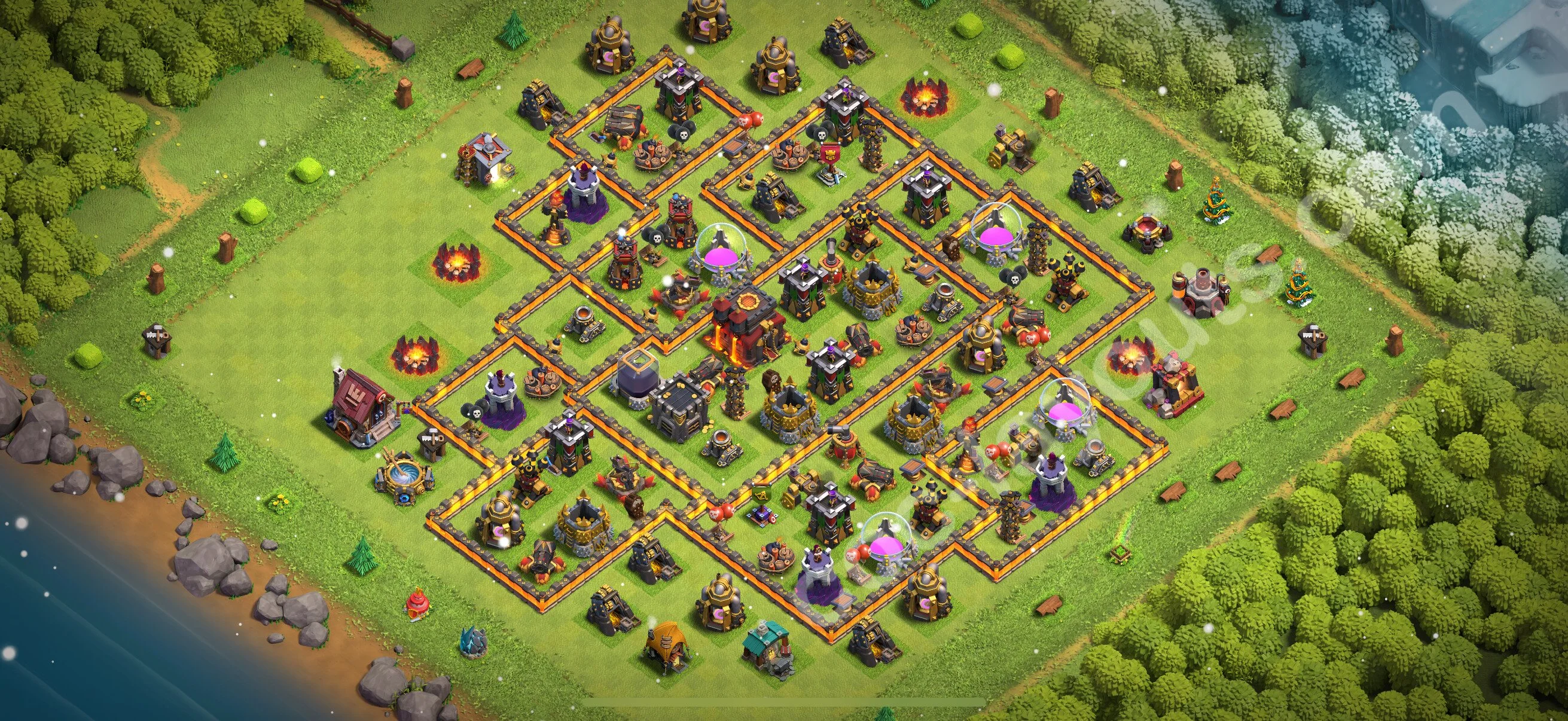 Farming Base TH10 with Link, Anti 3 Stars, Anti Everything - plan / layout / design - Clash of Clans 2026 - (#222) — Фарм TH10