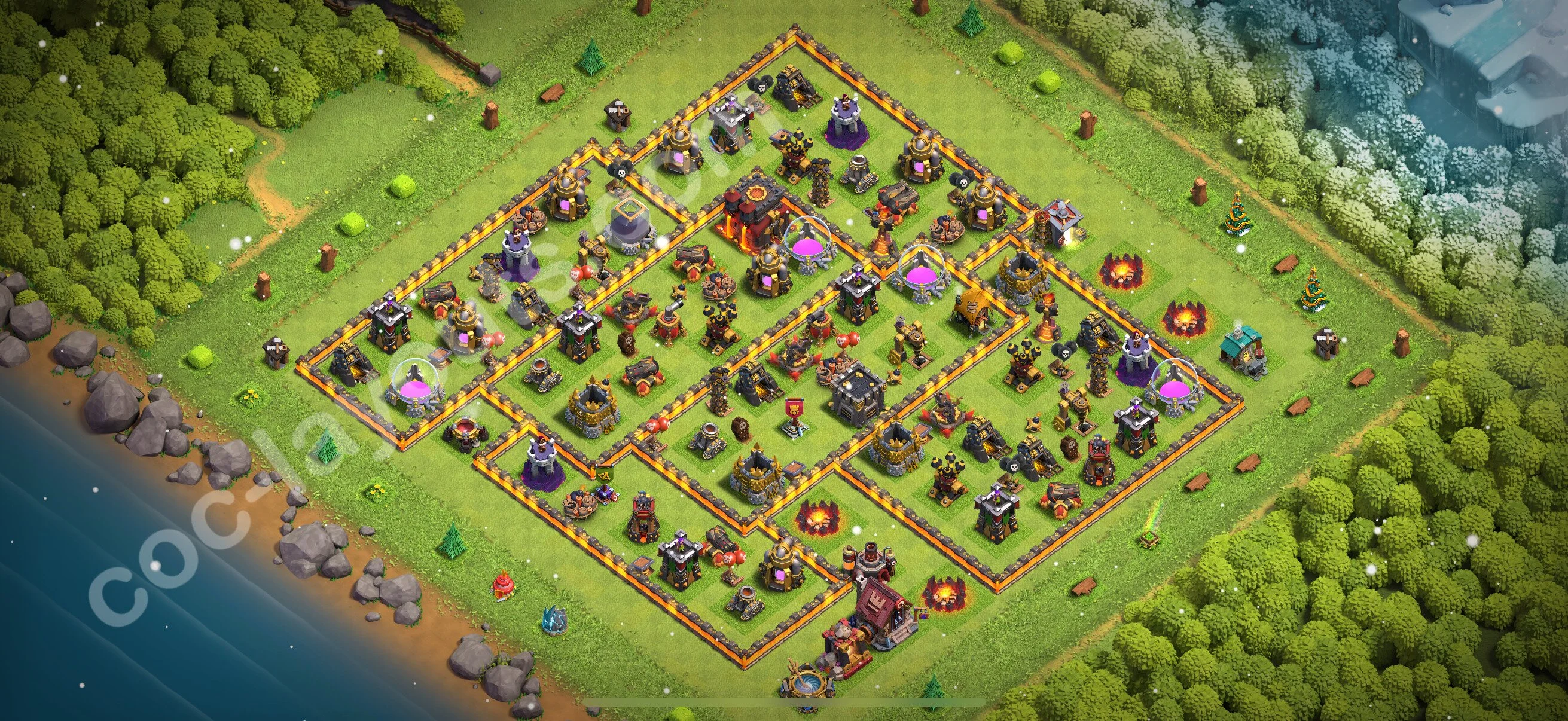 Farming Base TH10 with Link, Anti 3 Stars, Anti Everything - plan / layout / design - Clash of Clans 2026 - (#224) — Çiftlik TH10