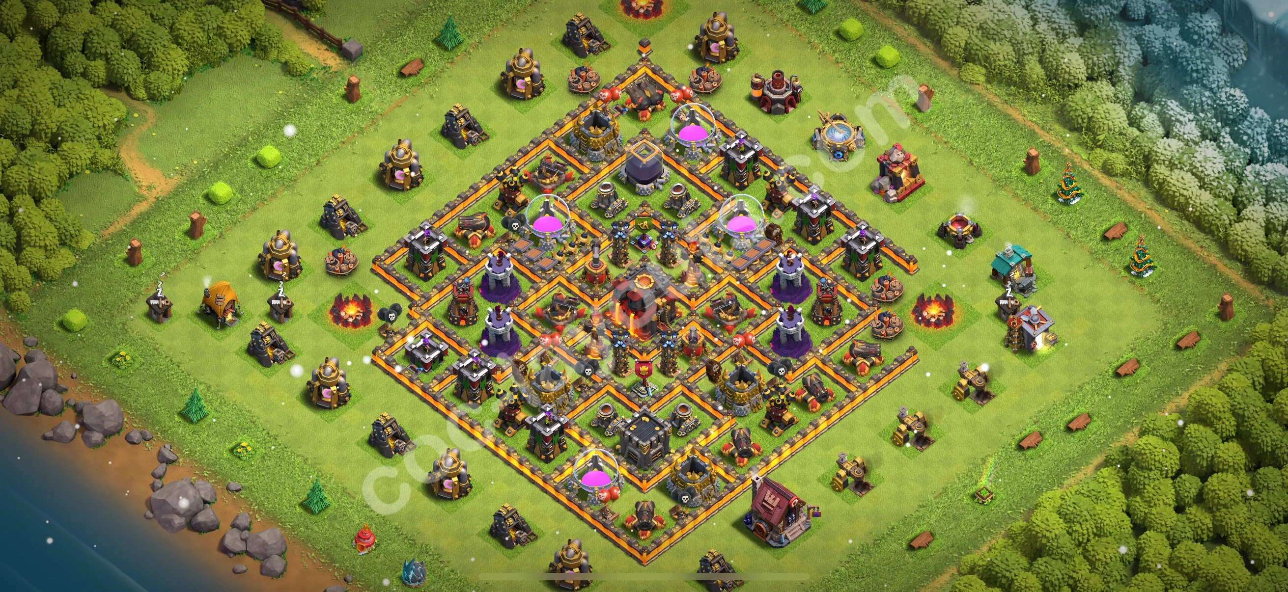 Farming Base TH10 with Link - plan / layout / design - Clash of Clans 2026 - (#225) — Фарм TH10