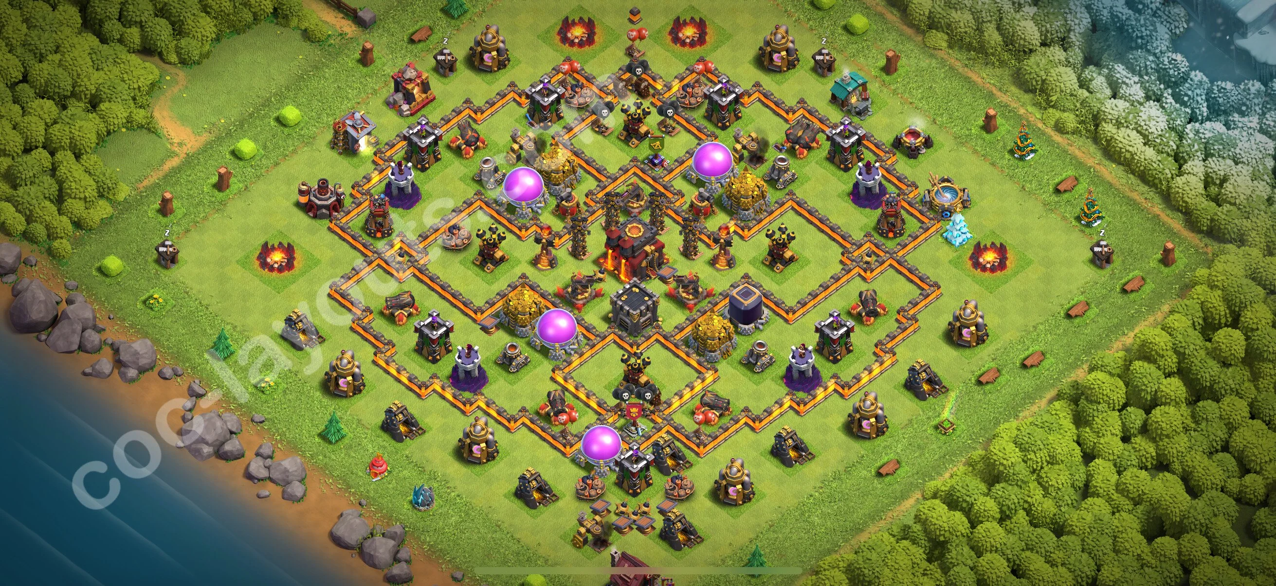 Farming Base TH10 with Link, Anti Everything - plan / layout / design - Clash of Clans 2026 - (#226) — Farm TH10