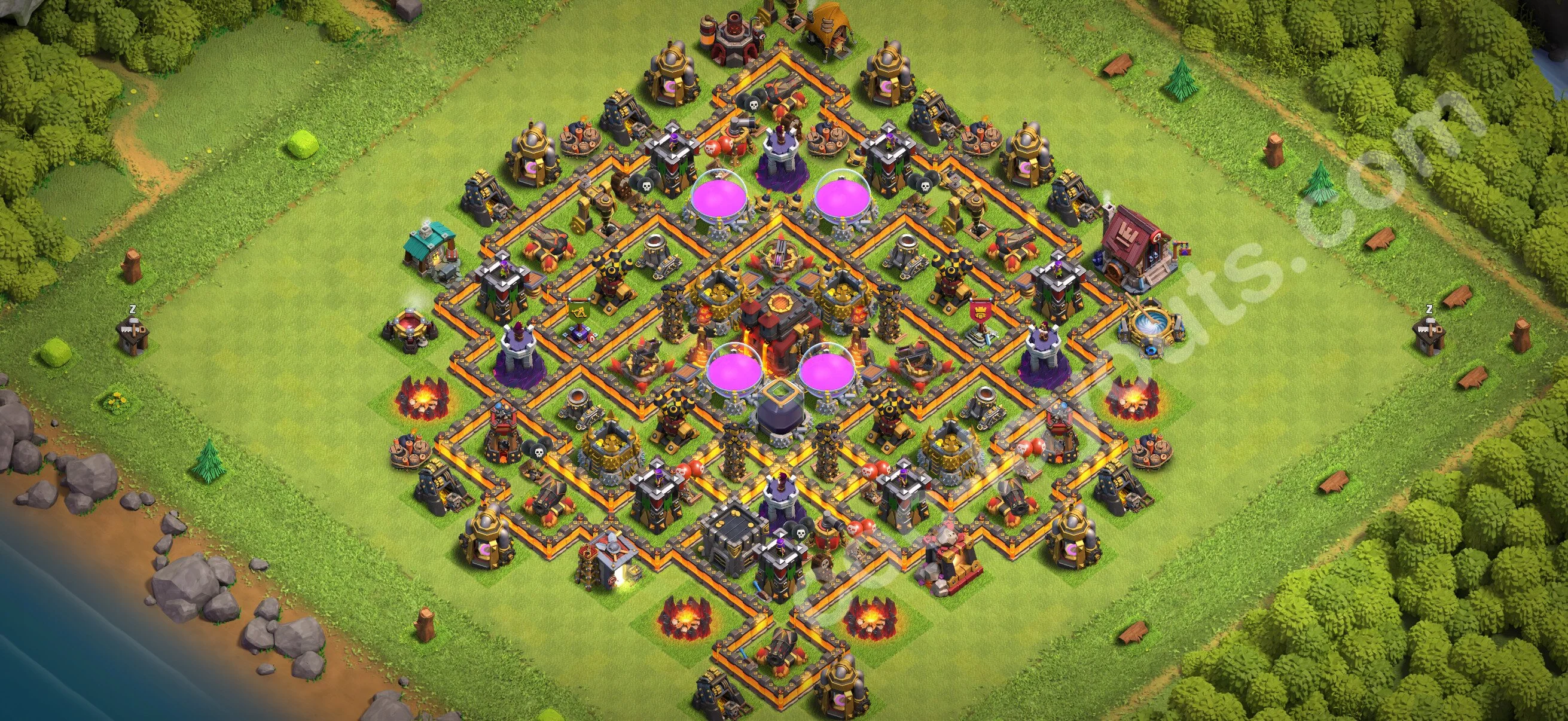 Farming Base TH10 with Link, Hybrid - plan / layout / design - Clash of Clans 2026 - (#228) — Farm TH10