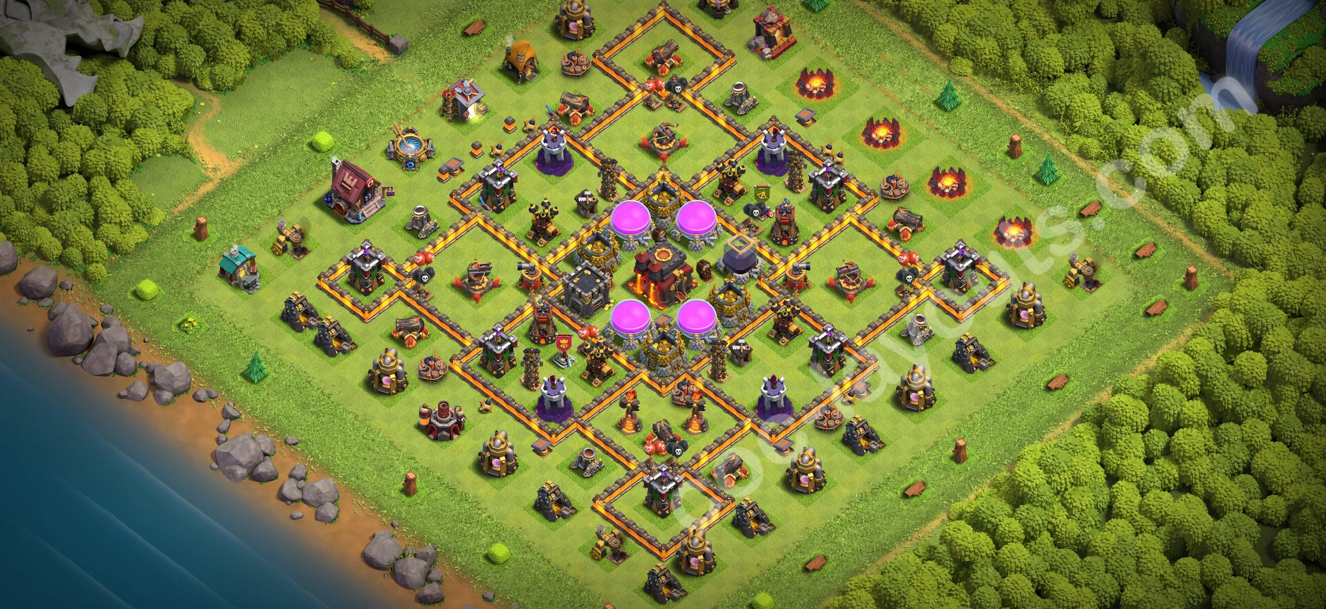 Farming Base TH10 with Link, Hybrid - plan / layout / design - Clash of Clans 2026 - (#229) — Фарм TH10