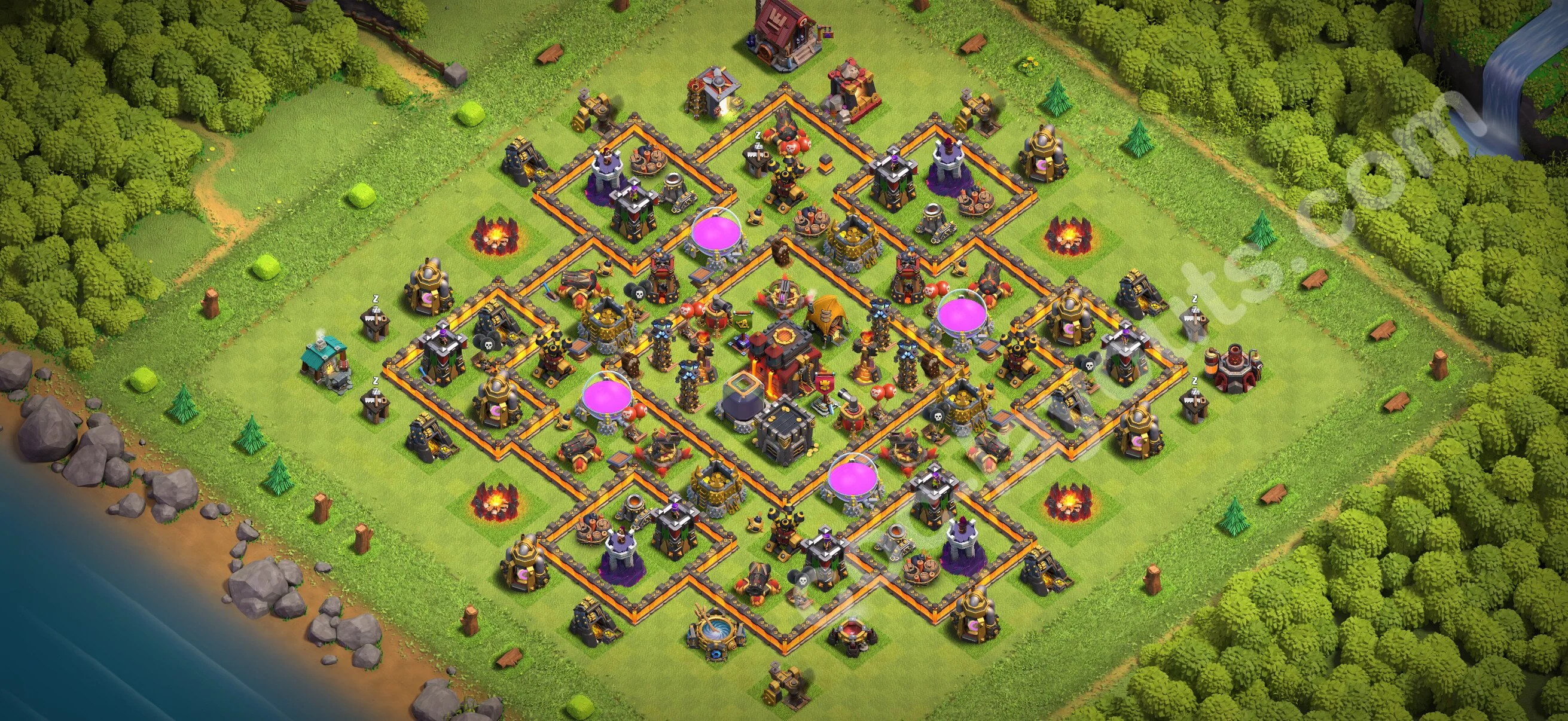 Farming Base TH10 with Link, Anti 3 Stars - plan / layout / design - Clash of Clans 2026 - (#230) — Farm TH10