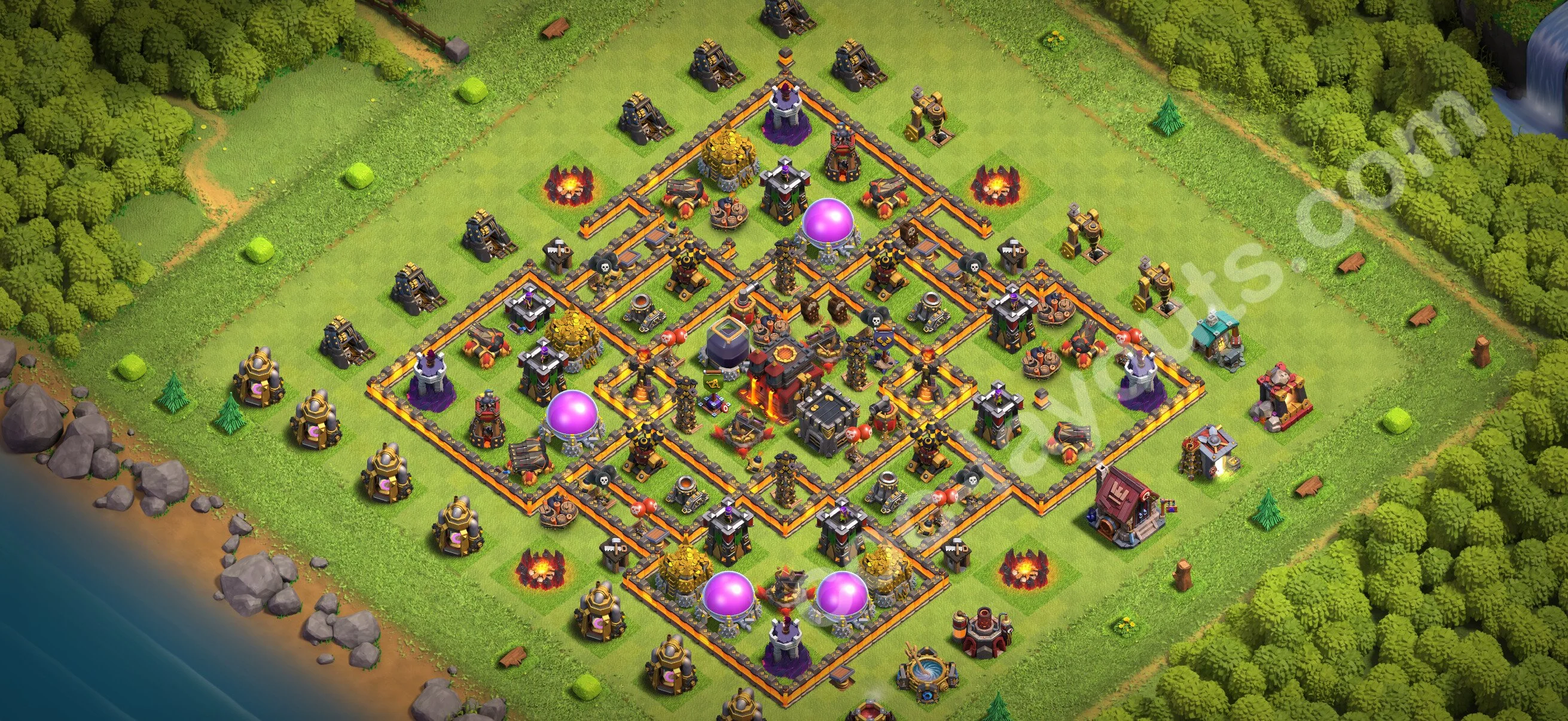 Farming Base TH10 with Link - plan / layout / design - Clash of Clans 2026 - (#231) — Farm TH10