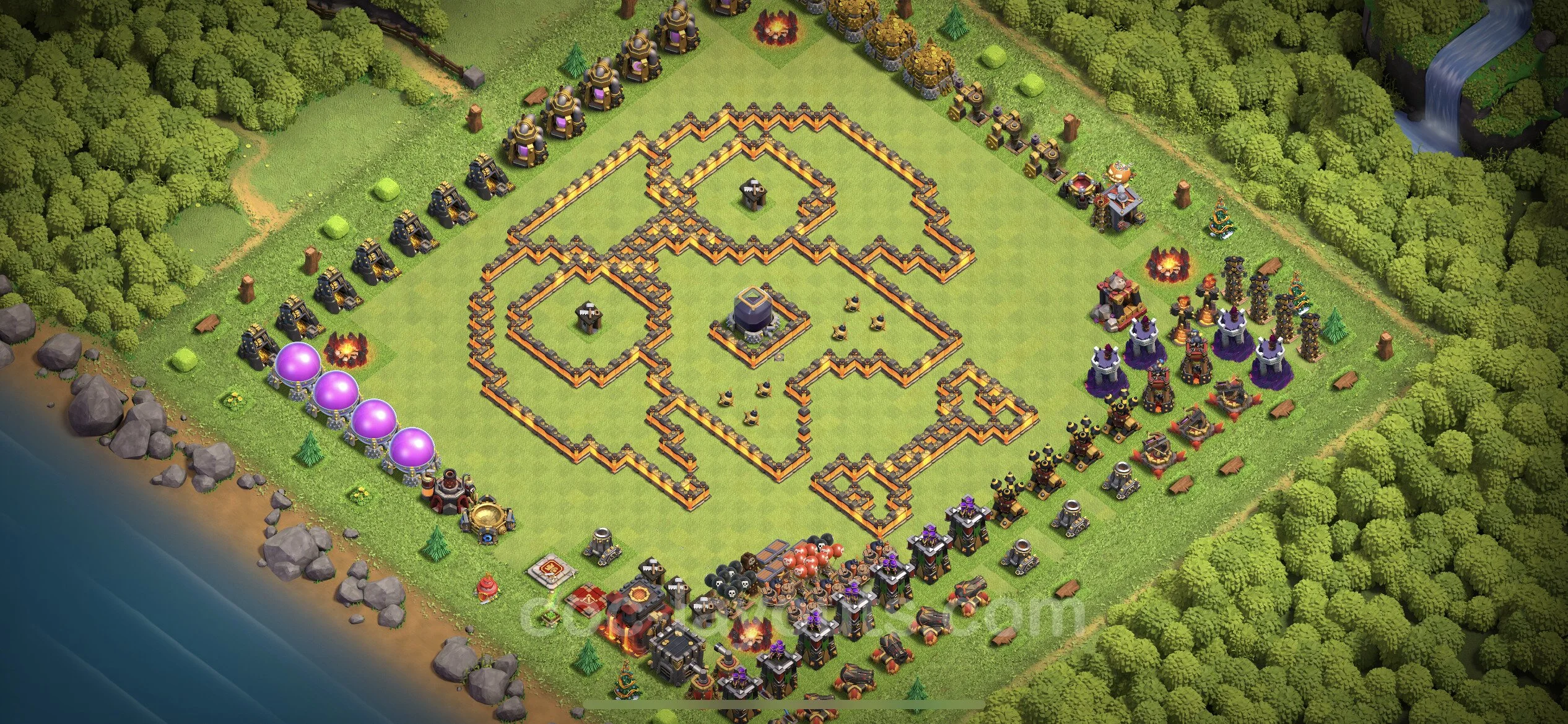 Top Troll Funny Base TH10 with Link - Funny Art Plan - Clash of Clans - (#10) — Fun TH10