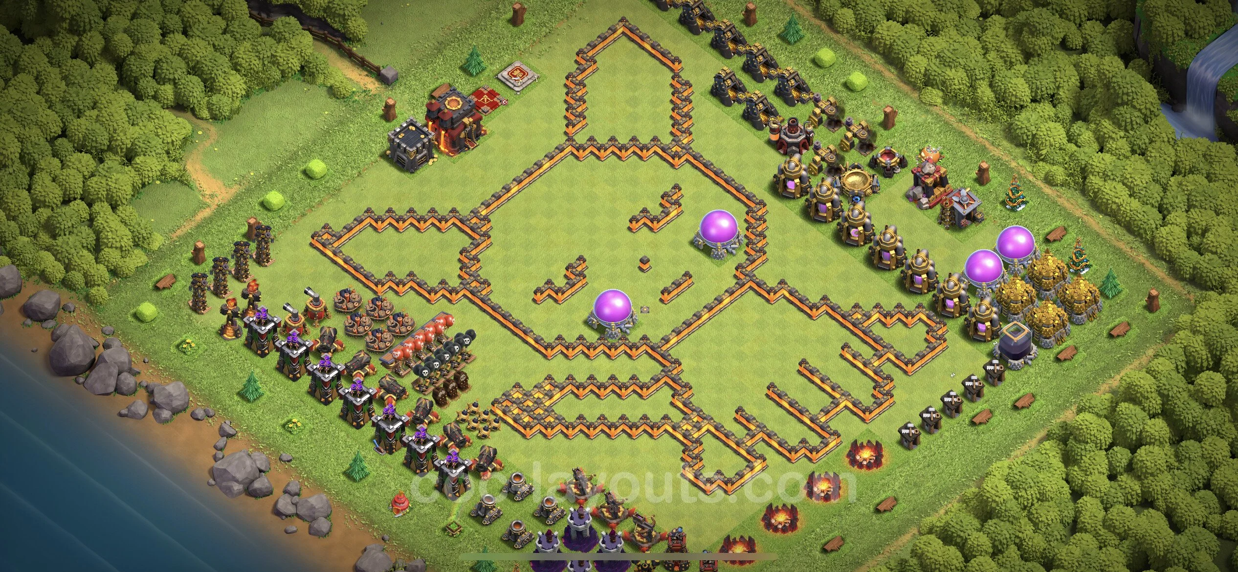 Top Troll Funny Base TH10 with Link - Funny Art Plan - Clash of Clans - (#11) — Diversão TH10