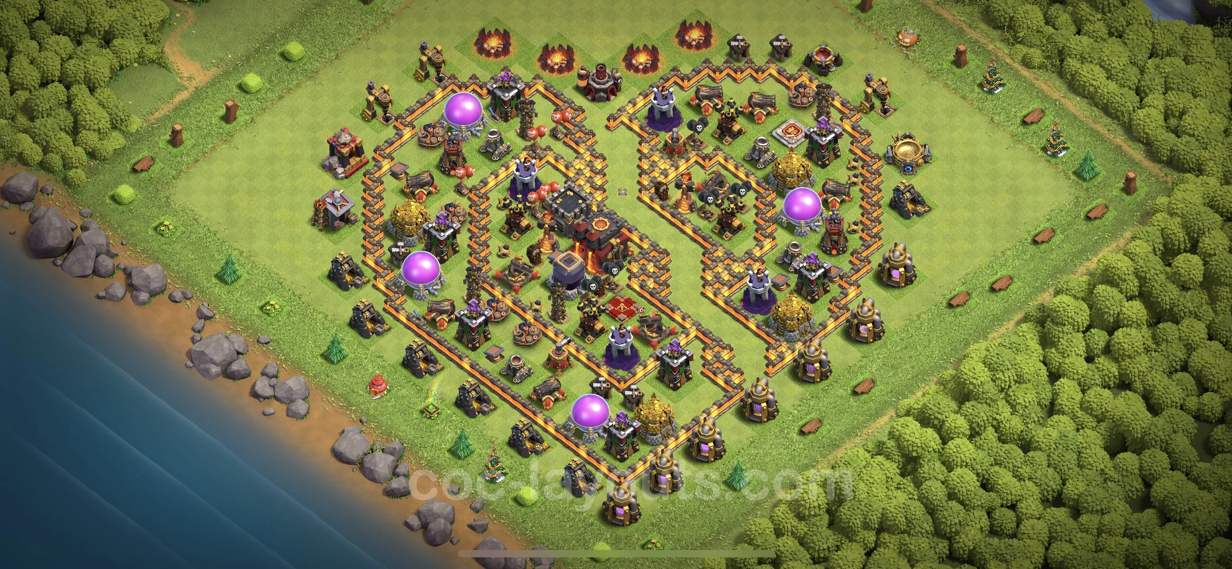 Top Troll Funny Base TH10 with Link - Funny Art Plan - Clash of Clans - (#14) — Fun TH10
