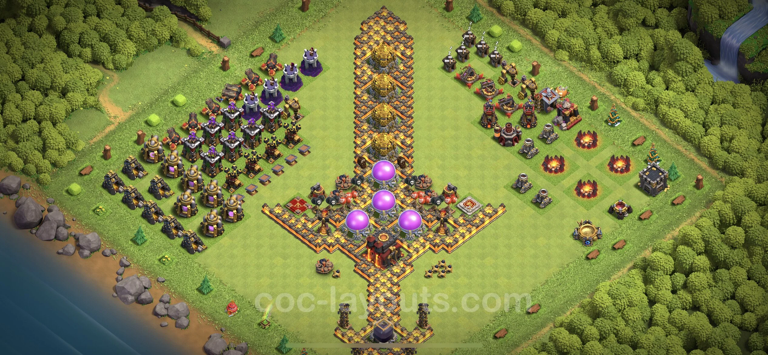 Top Troll Funny Base TH10 with Link - Funny Art Plan - Clash of Clans - (#17) — Divertente TH10