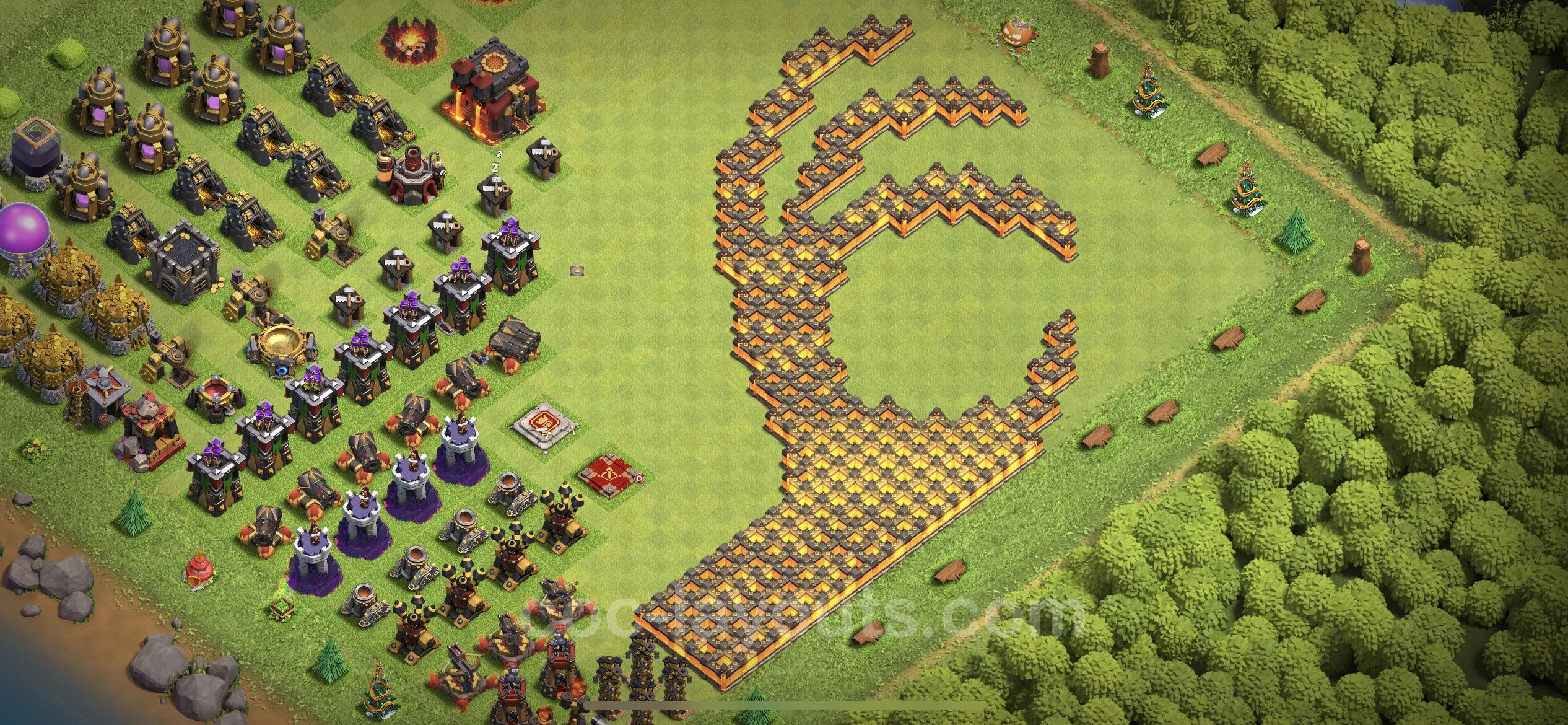 Top Troll Funny Base TH10 with Link - Funny Art Plan - Clash of Clans - (#2)