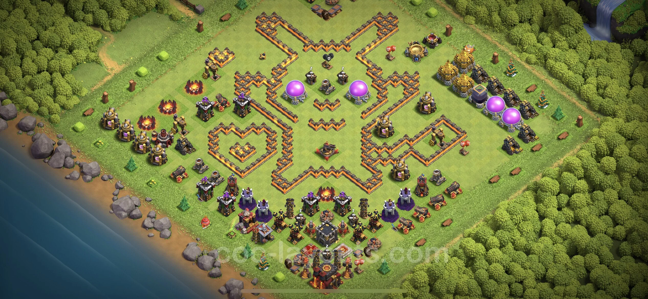 Top Troll Funny Base TH10 with Link - Funny Art Plan - Clash of Clans - (#22) — Spaß TH10