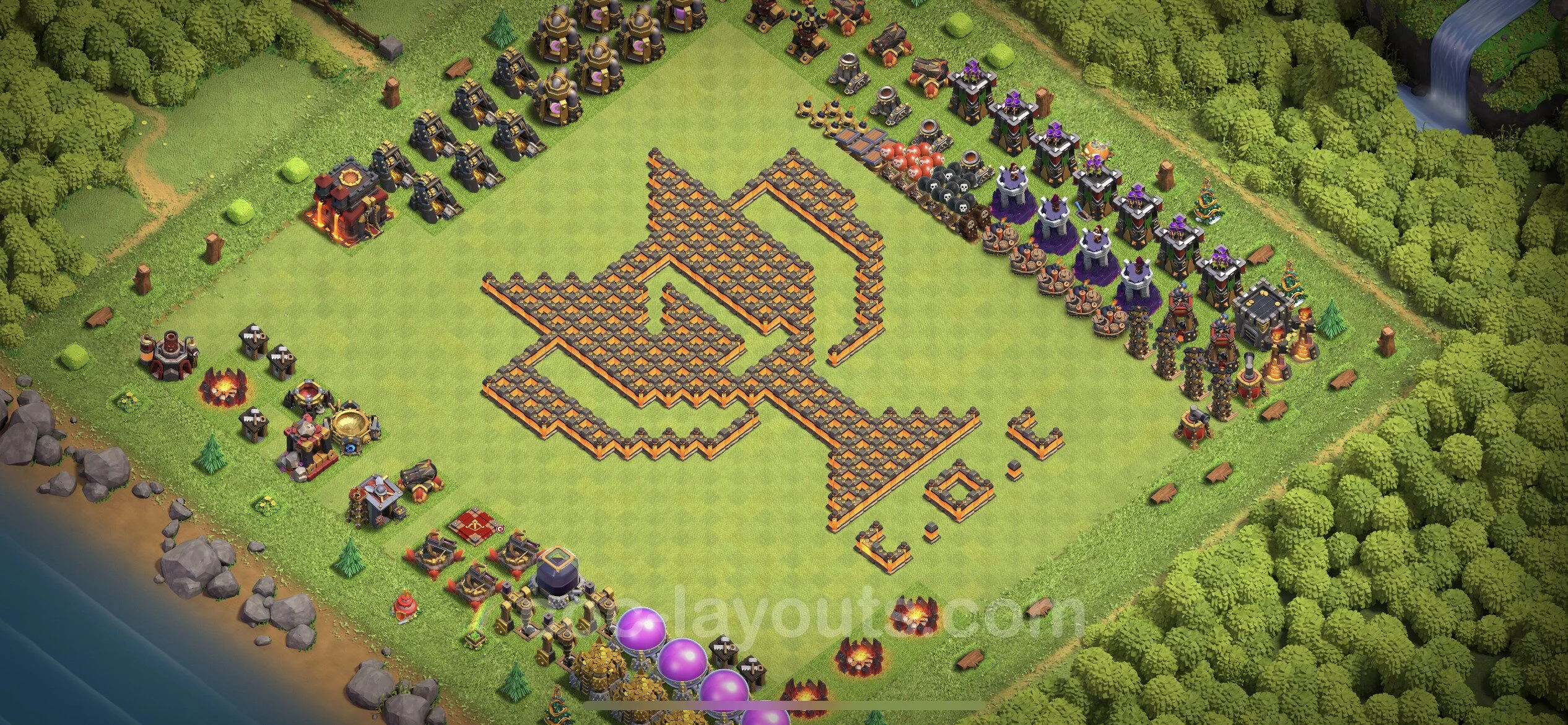 Top Troll Funny Base TH10 with Link - Funny Art Plan - Clash of Clans - (#23) — 楽しむ TH10