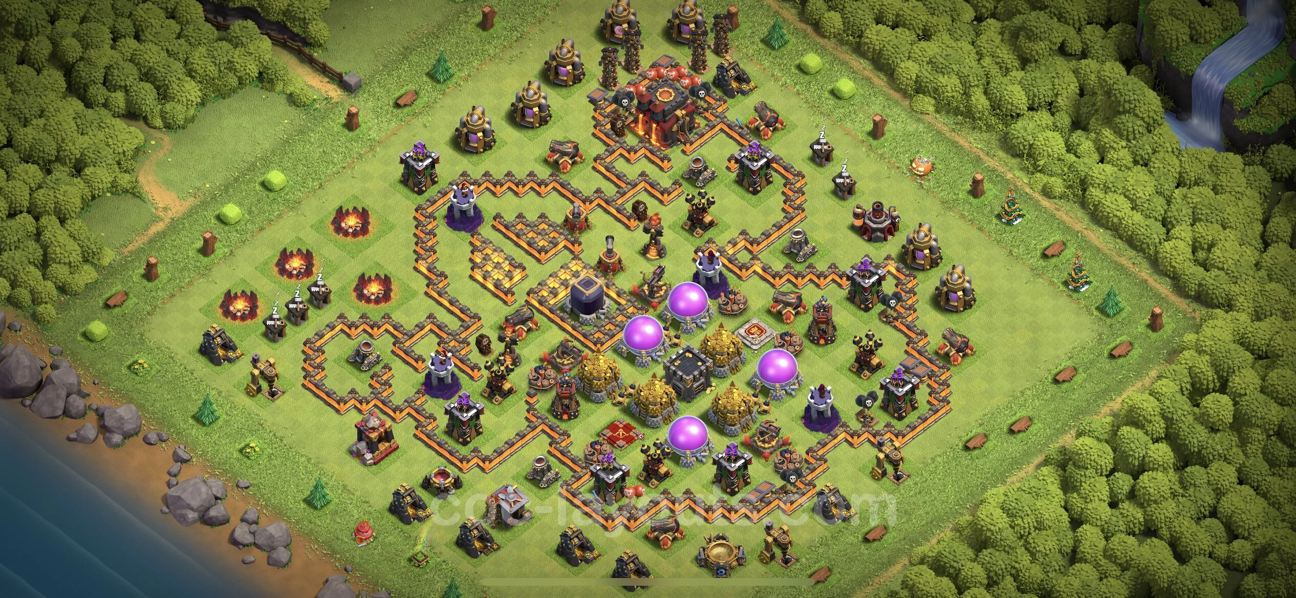 Top Troll Funny Base TH10 with Link - Funny Art Plan - Clash of Clans - (#24) — Plezier TH10