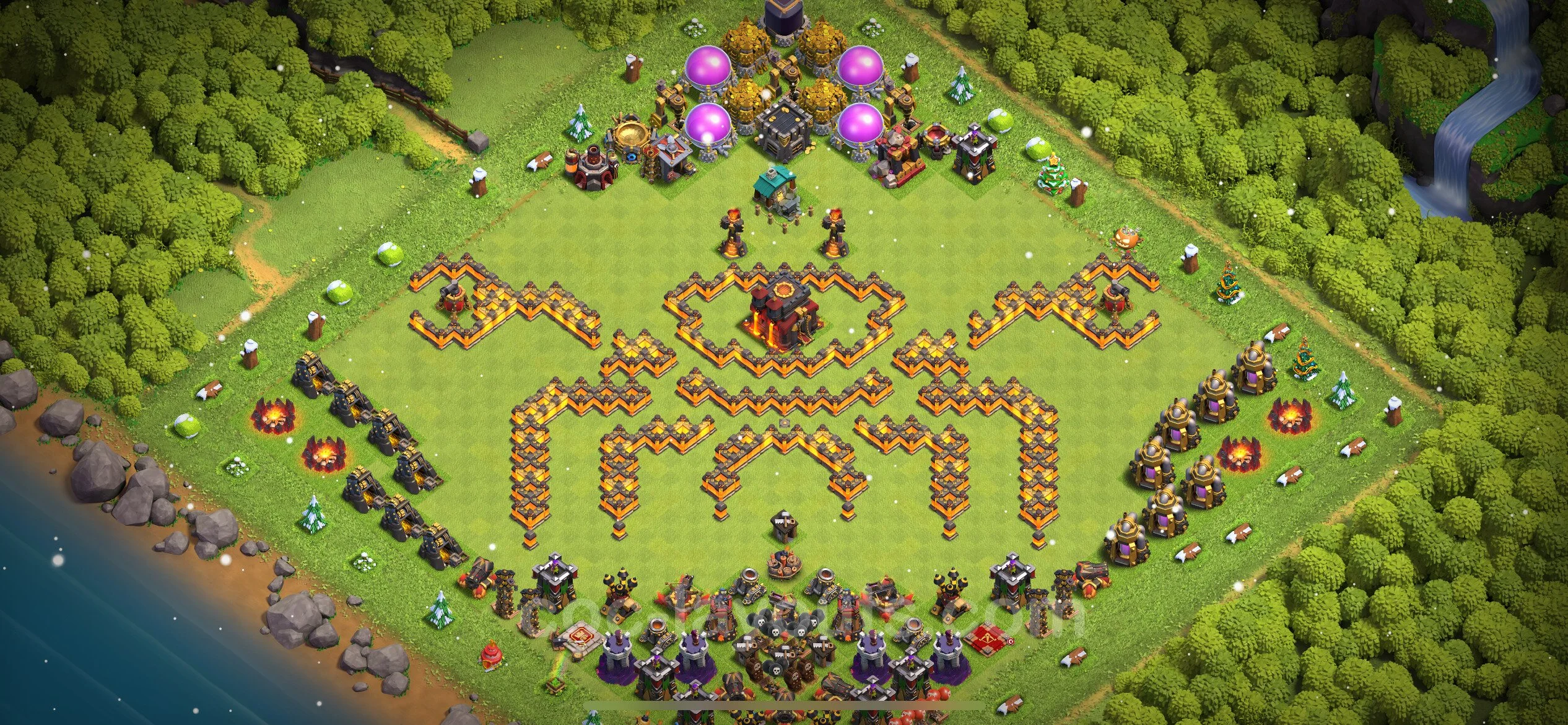 Top Troll Funny Base TH10 with Link - Funny Art Plan - Clash of Clans - (#27) — Spaß TH10