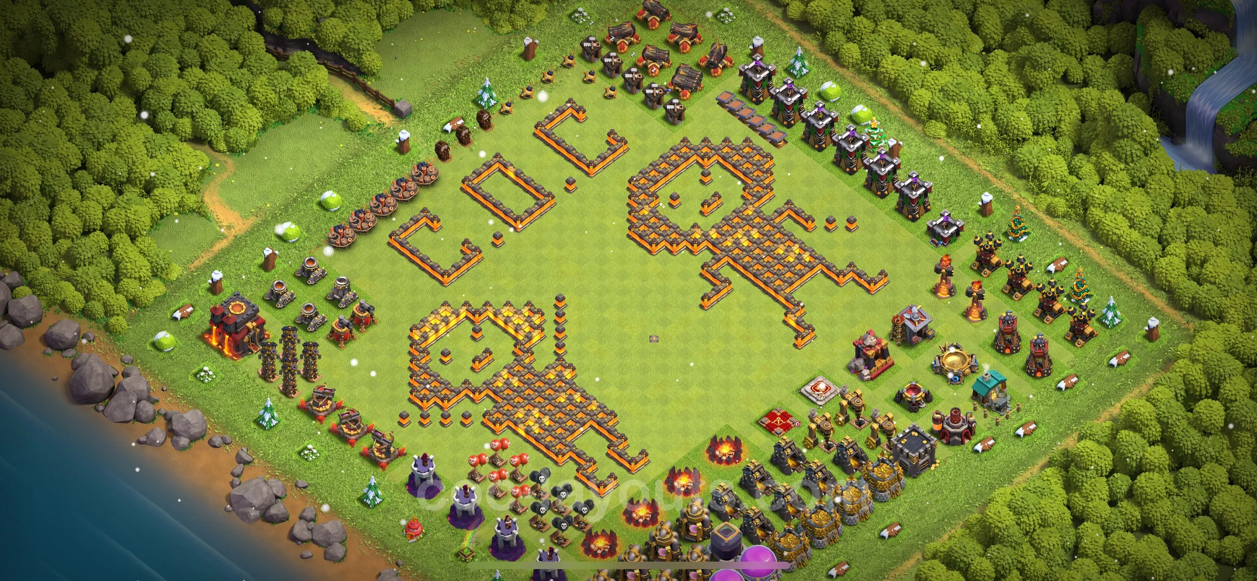 Top Troll Funny Base TH10 with Link - Funny Art Plan - Clash of Clans - (#30) — Fun TH10