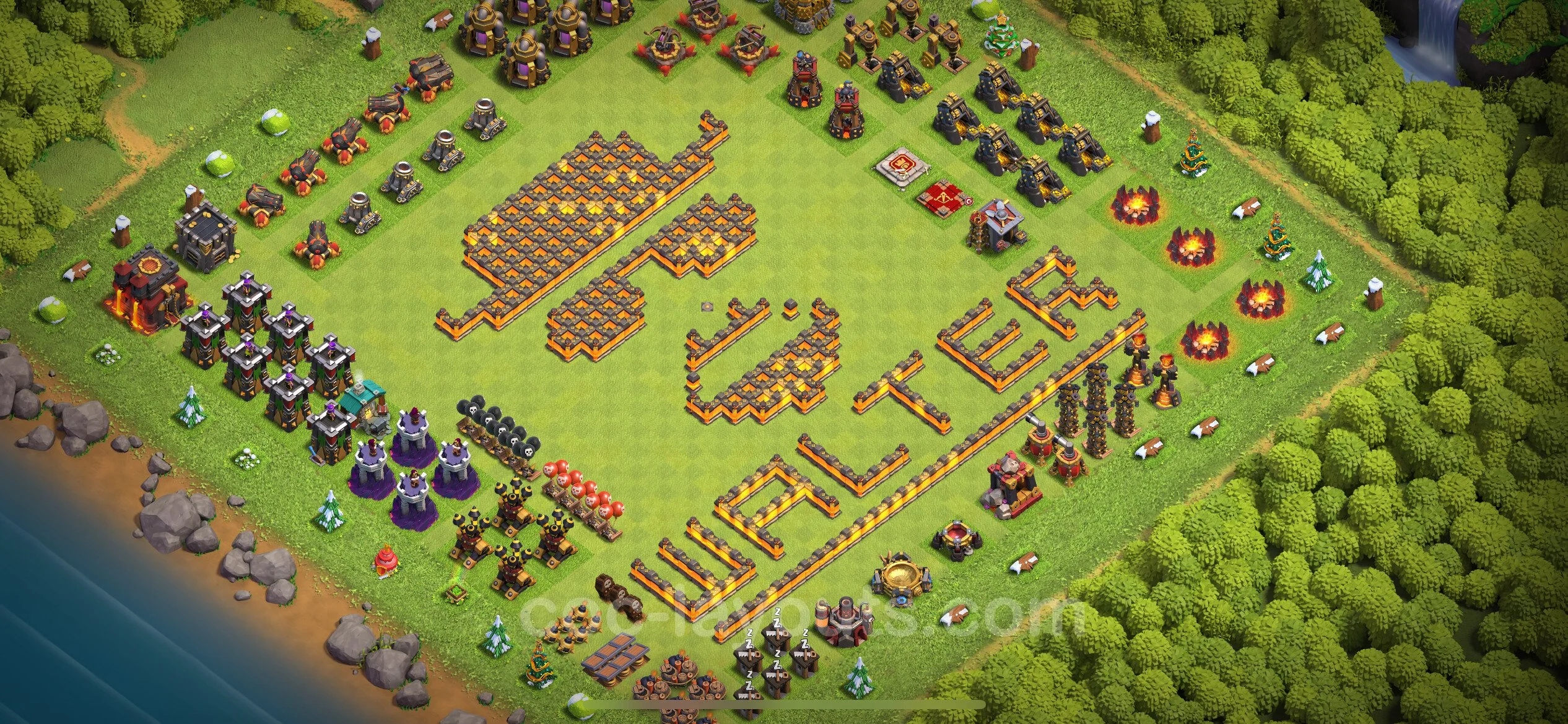 Top Troll Funny Base TH10 with Link - Funny Art Plan - Clash of Clans - (#31) — Plezier TH10