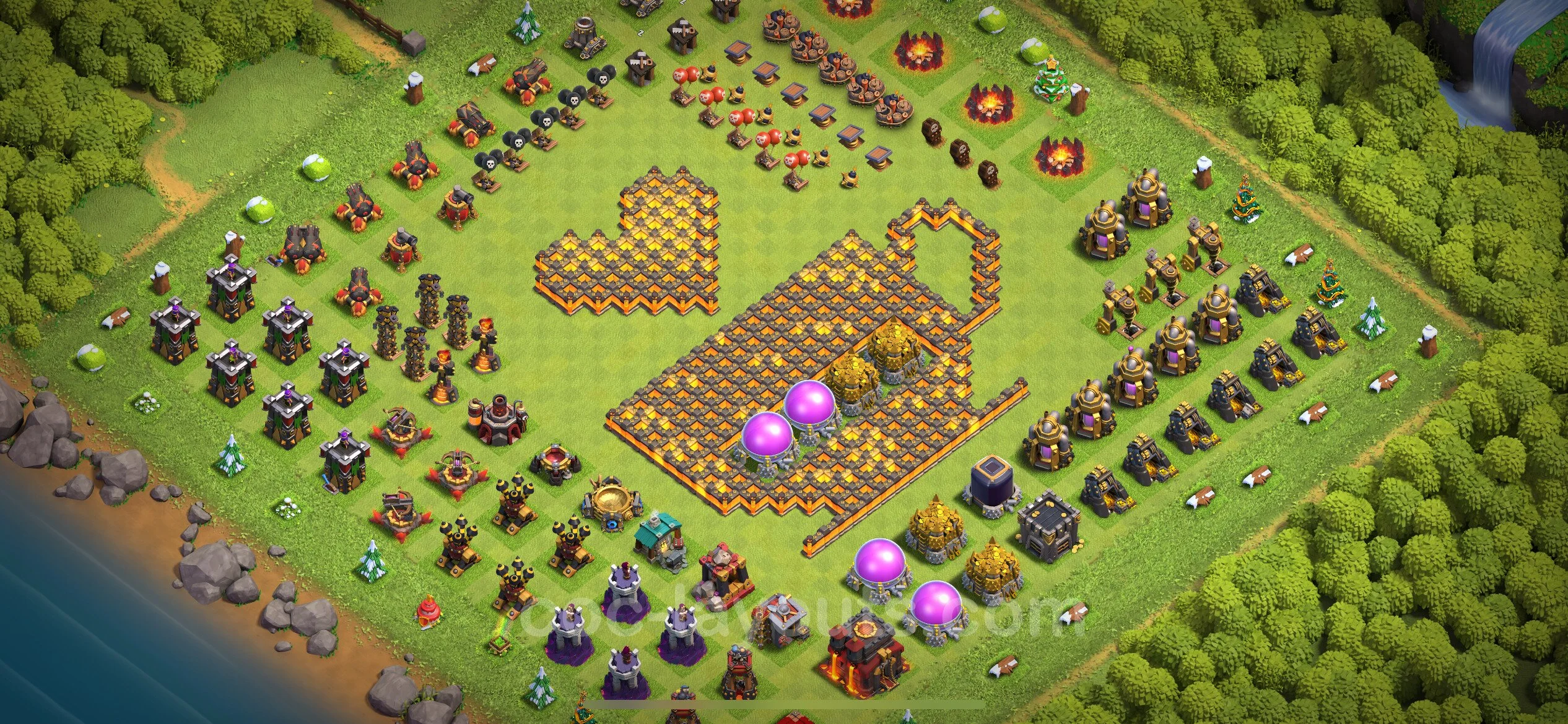 Top Troll Funny Base TH10 with Link - Funny Art Plan - Clash of Clans - (#32) — Spaß TH10