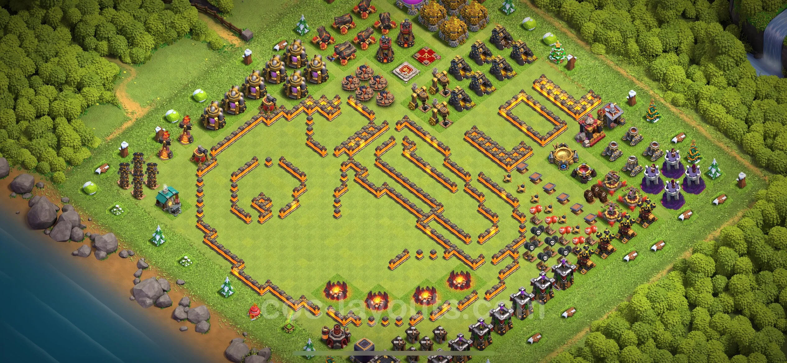 Top Troll Funny Base TH10 with Link - Funny Art Plan - Clash of Clans - (#33) — Diversão TH10