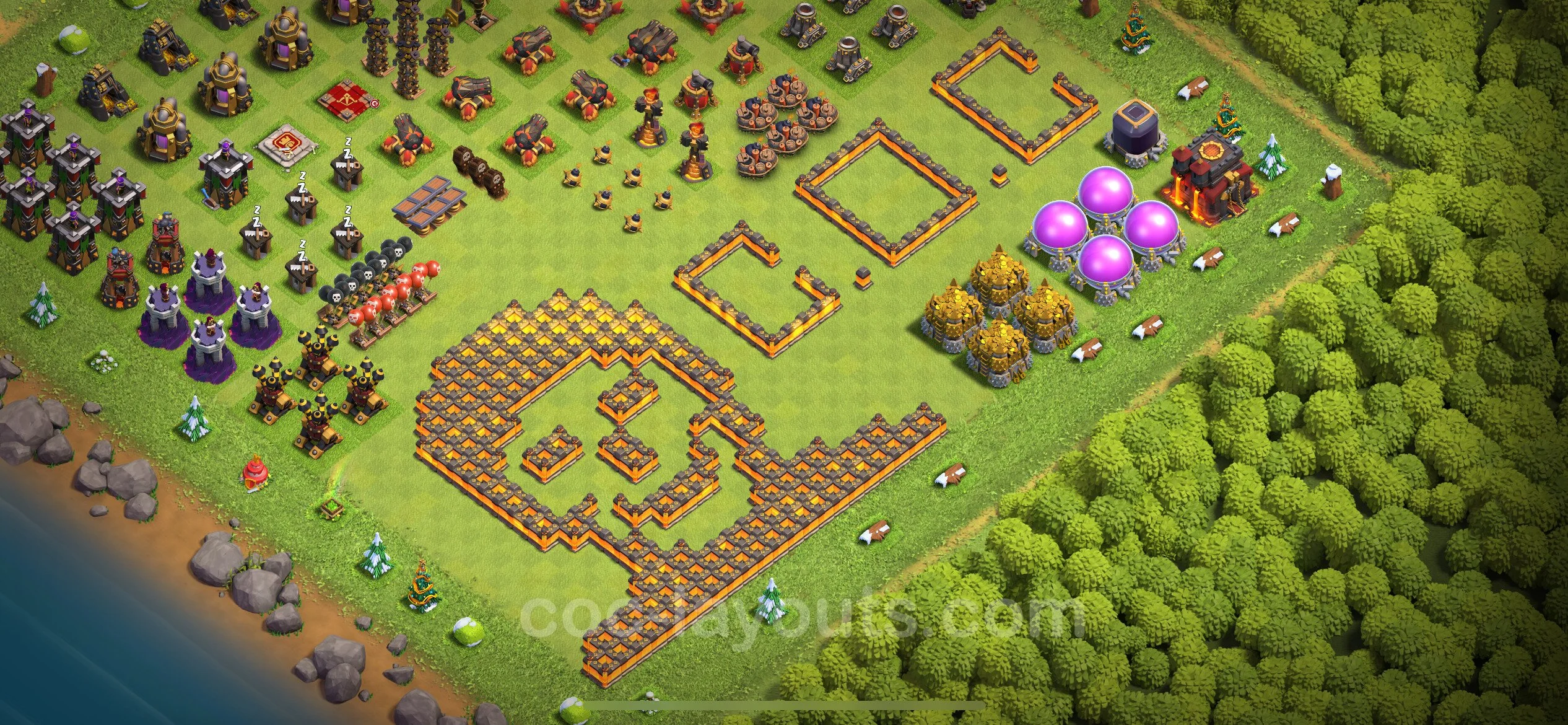 Top Troll Funny Base TH10 with Link - Funny Art Plan - Clash of Clans - (#34) — Развлечения TH10