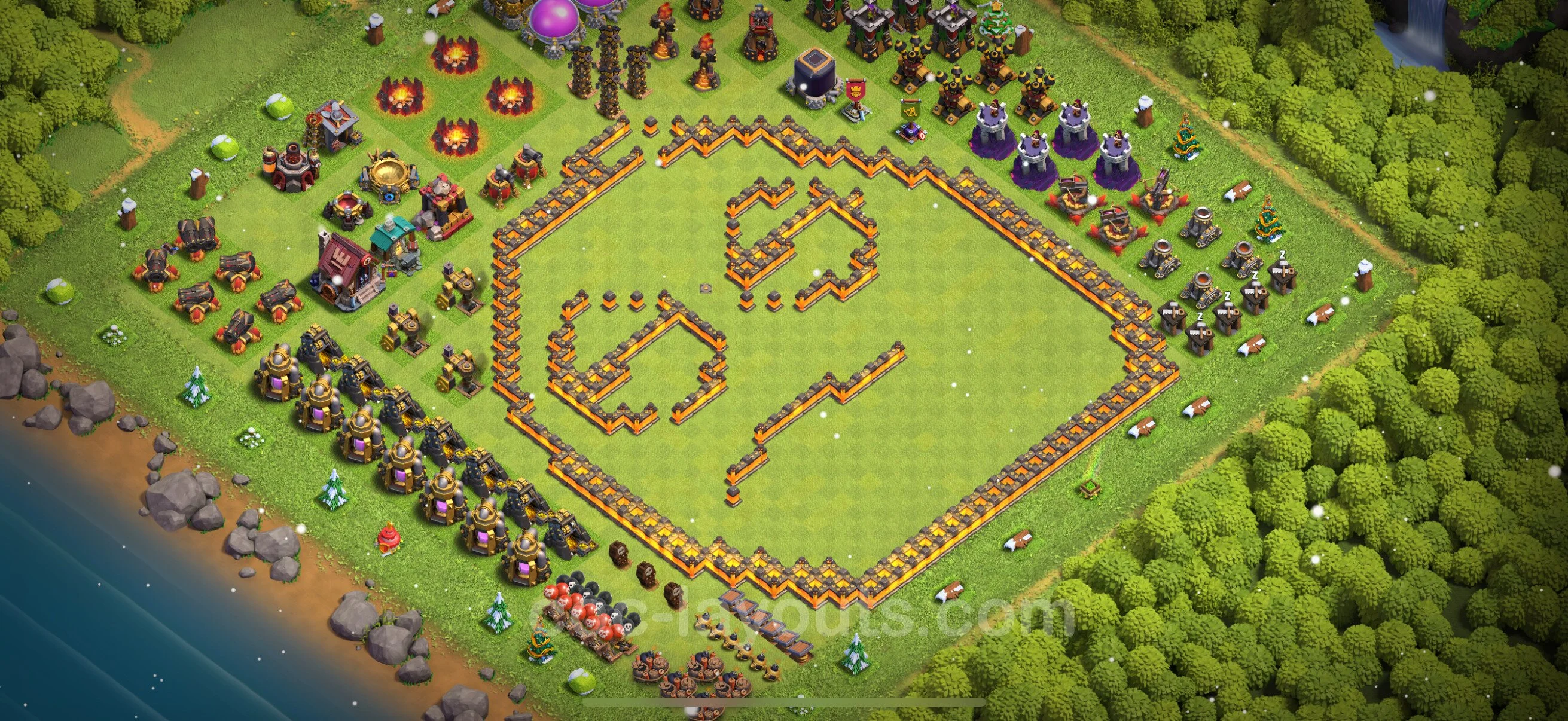 Top Troll Funny Base TH10 with Link - Funny Art Plan - Clash of Clans - (#37) — Spaß TH10