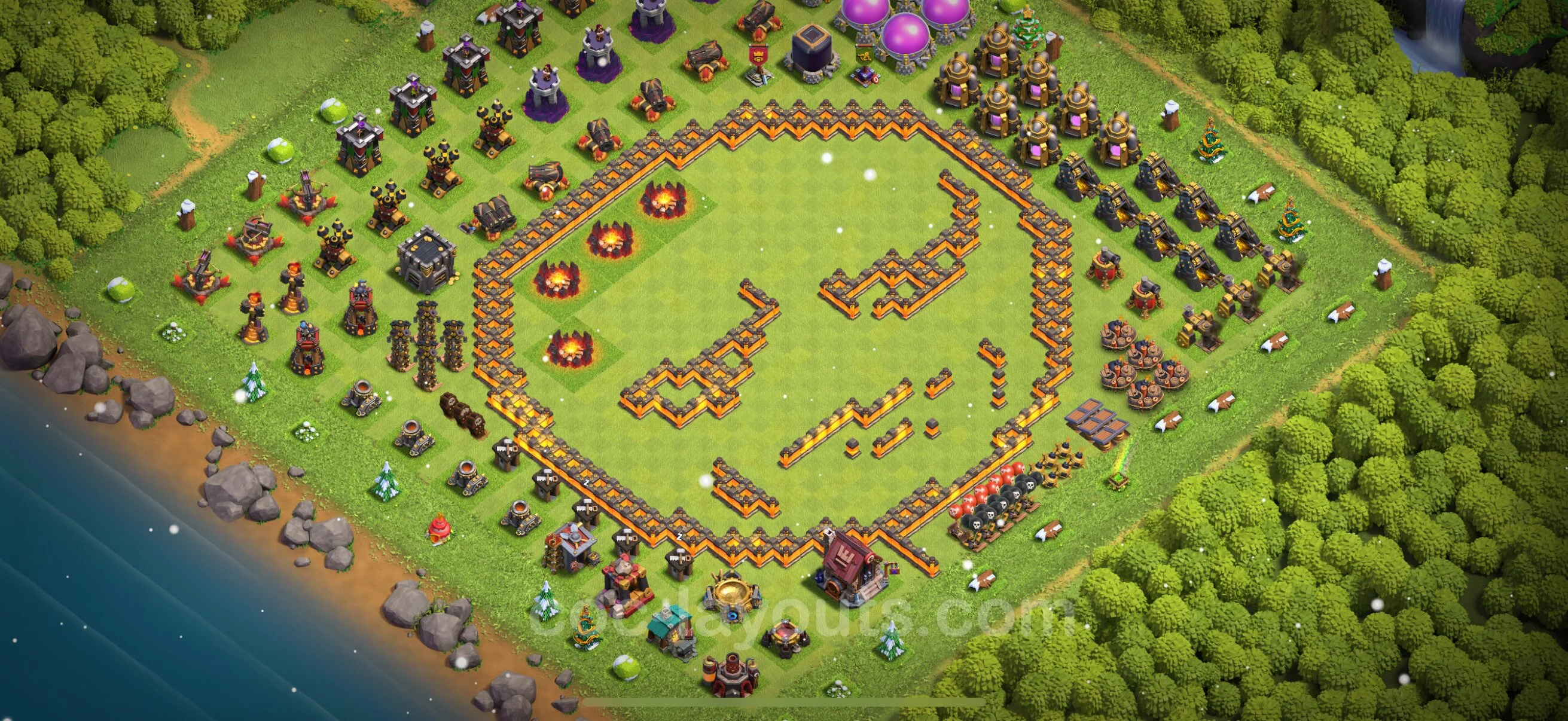 Top Troll Funny Base TH10 with Link - Funny Art Plan - Clash of Clans - (#38) — Fun TH10