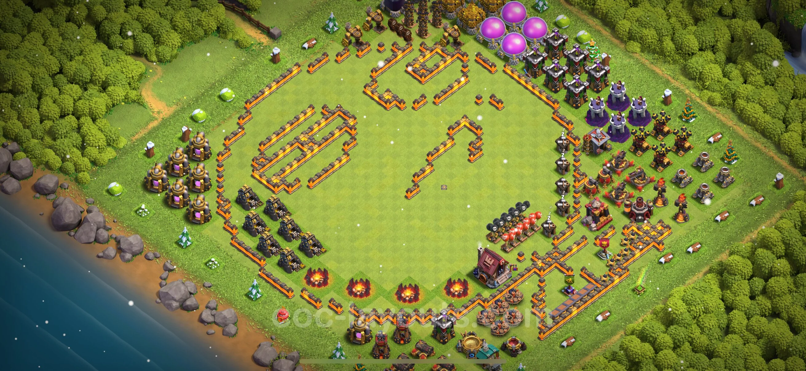 Top Troll Funny Base TH10 with Link - Funny Art Plan - Clash of Clans - (#39) — Plezier TH10