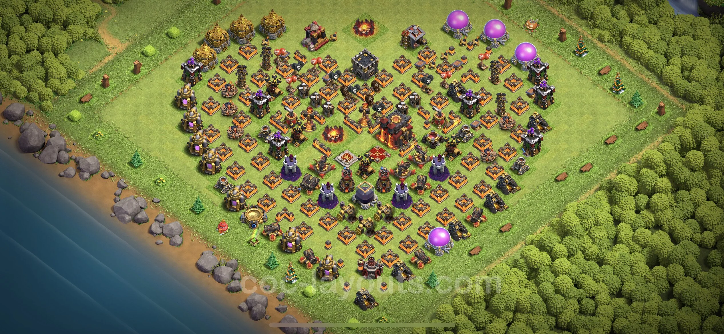 Top Troll Funny Base TH10 with Link - Funny Art Plan - Clash of Clans - (#4)