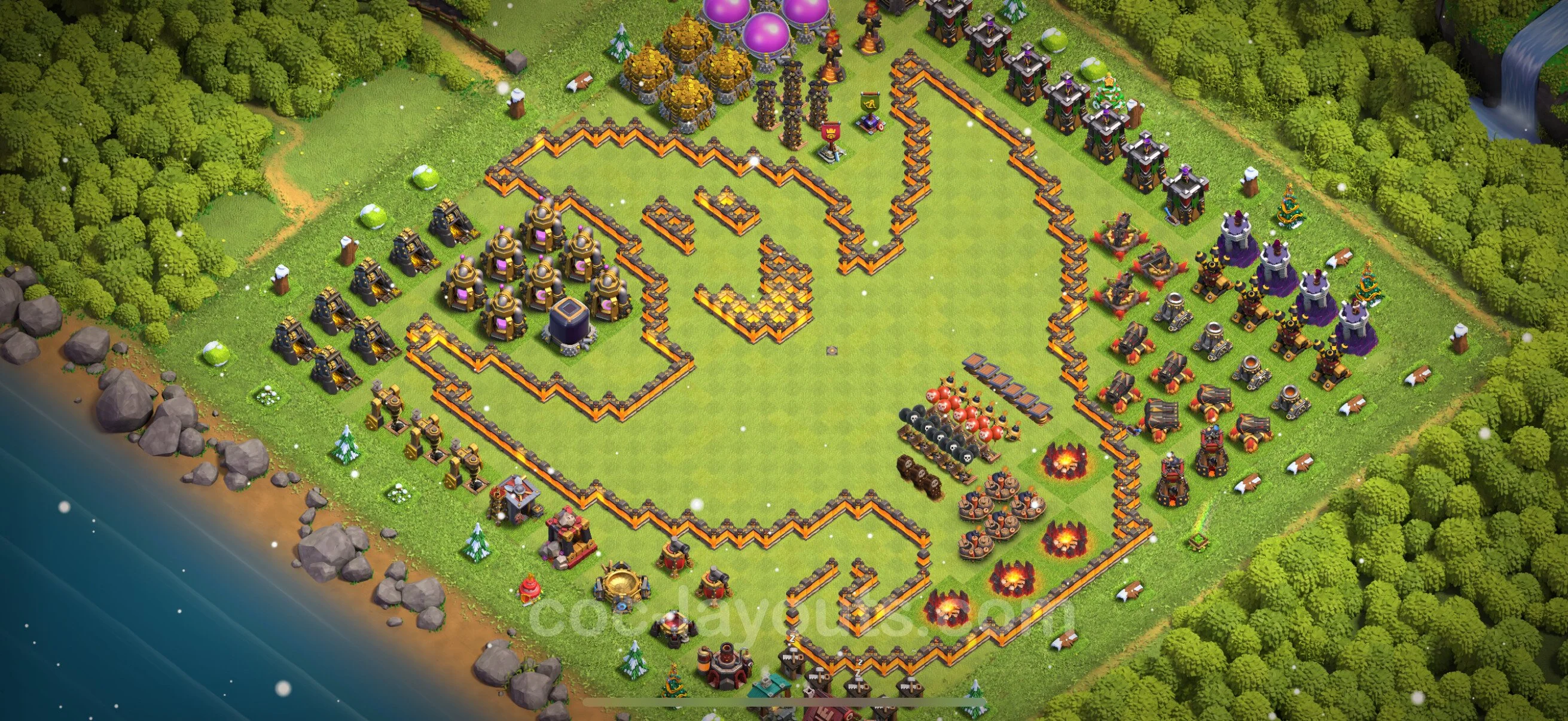 Top Troll Funny Base TH10 with Link - Funny Art Plan - Clash of Clans - (#40) — Plezier TH10