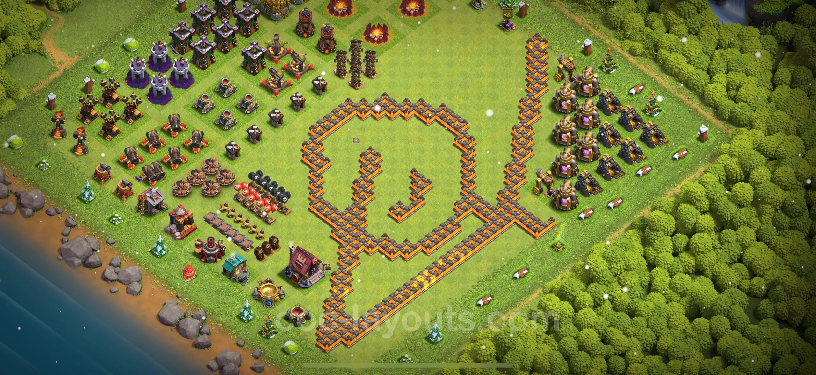 Top Troll Funny Base TH10 with Link - Funny Art Plan - Clash of Clans - (#41) — Diversión TH10