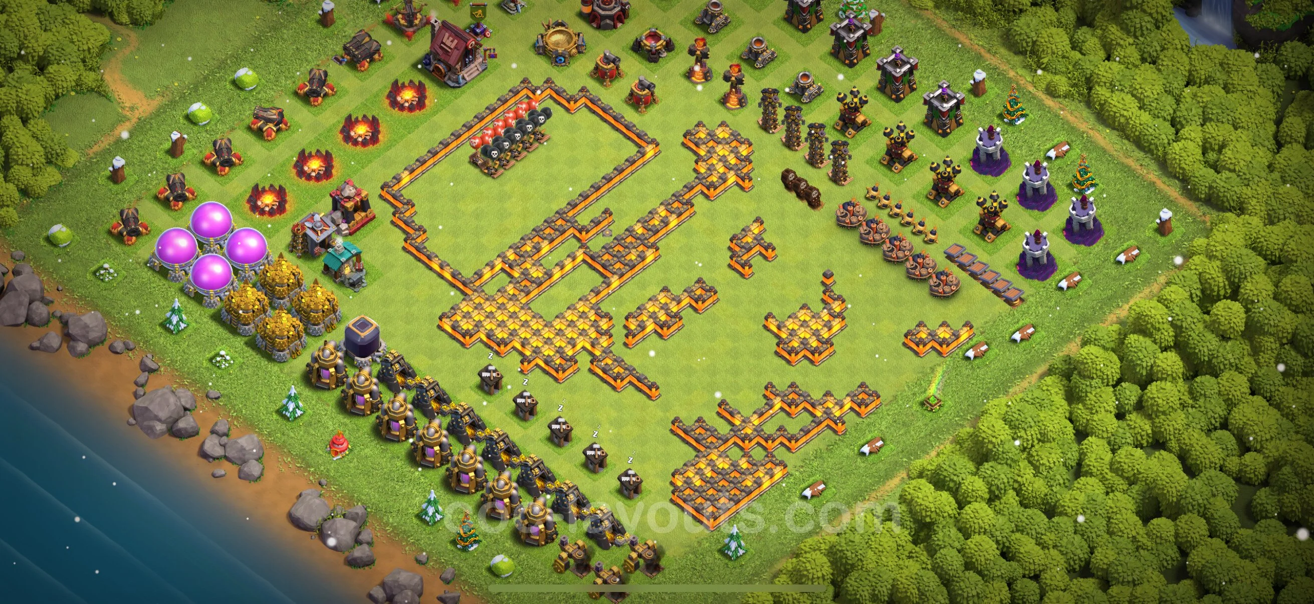 Top Troll Funny Base TH10 with Link - Funny Art Plan - Clash of Clans - (#44) — Fun TH10