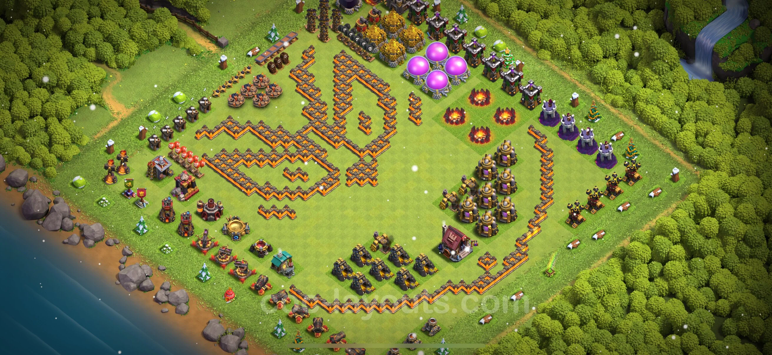 Top Troll Funny Base TH10 with Link - Funny Art Plan - Clash of Clans - (#45) — Развлечения TH10