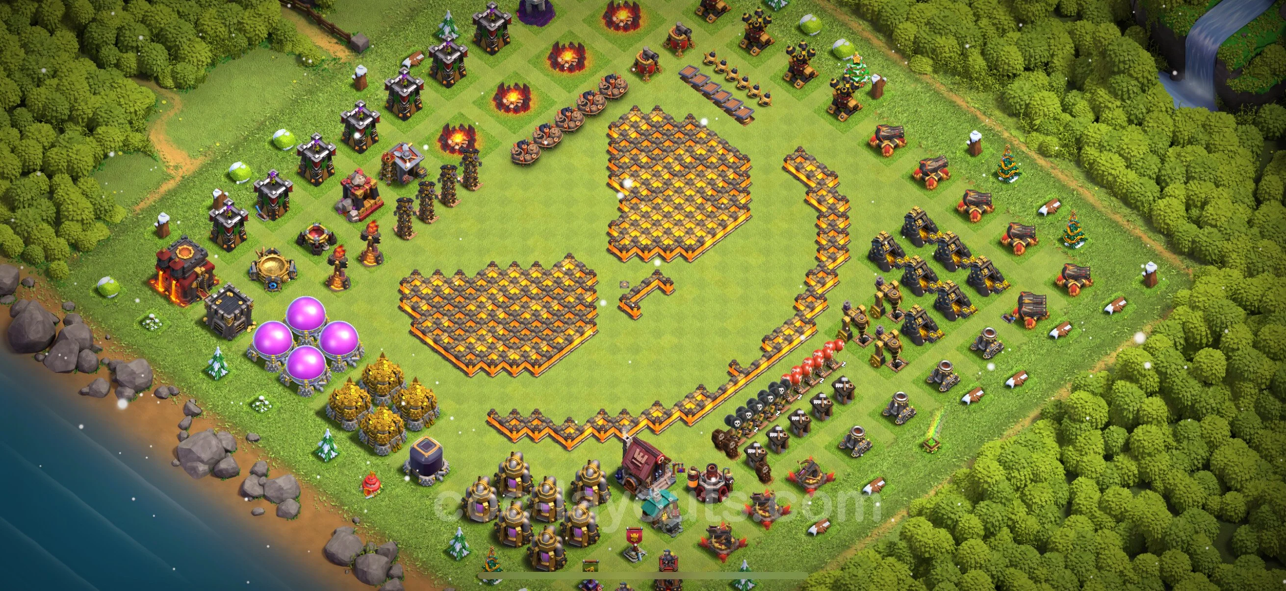 Top Troll Funny Base TH10 with Link - Funny Art Plan - Clash of Clans - (#46) — Plezier TH10