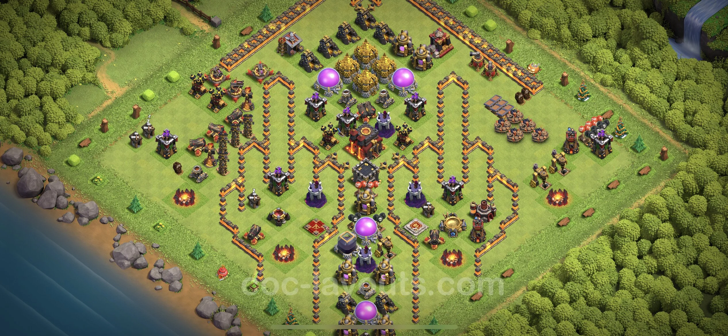Top Troll Funny Base TH10 with Link - Funny Art Plan - Clash of Clans - (#5)