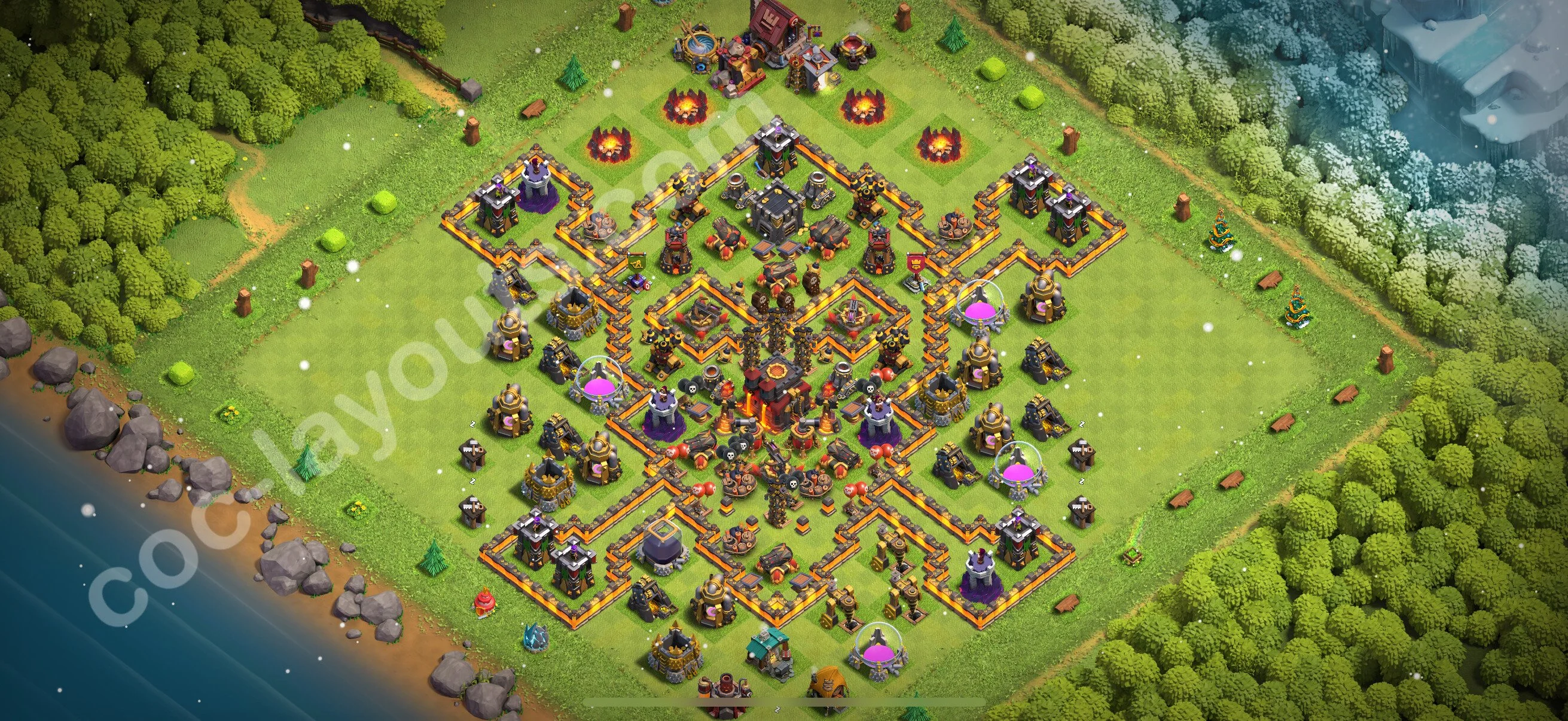 Top Troll Funny Base TH10 with Link - Funny Art Plan 2026 - Clash of Clans - (#51) — Розваги TH10