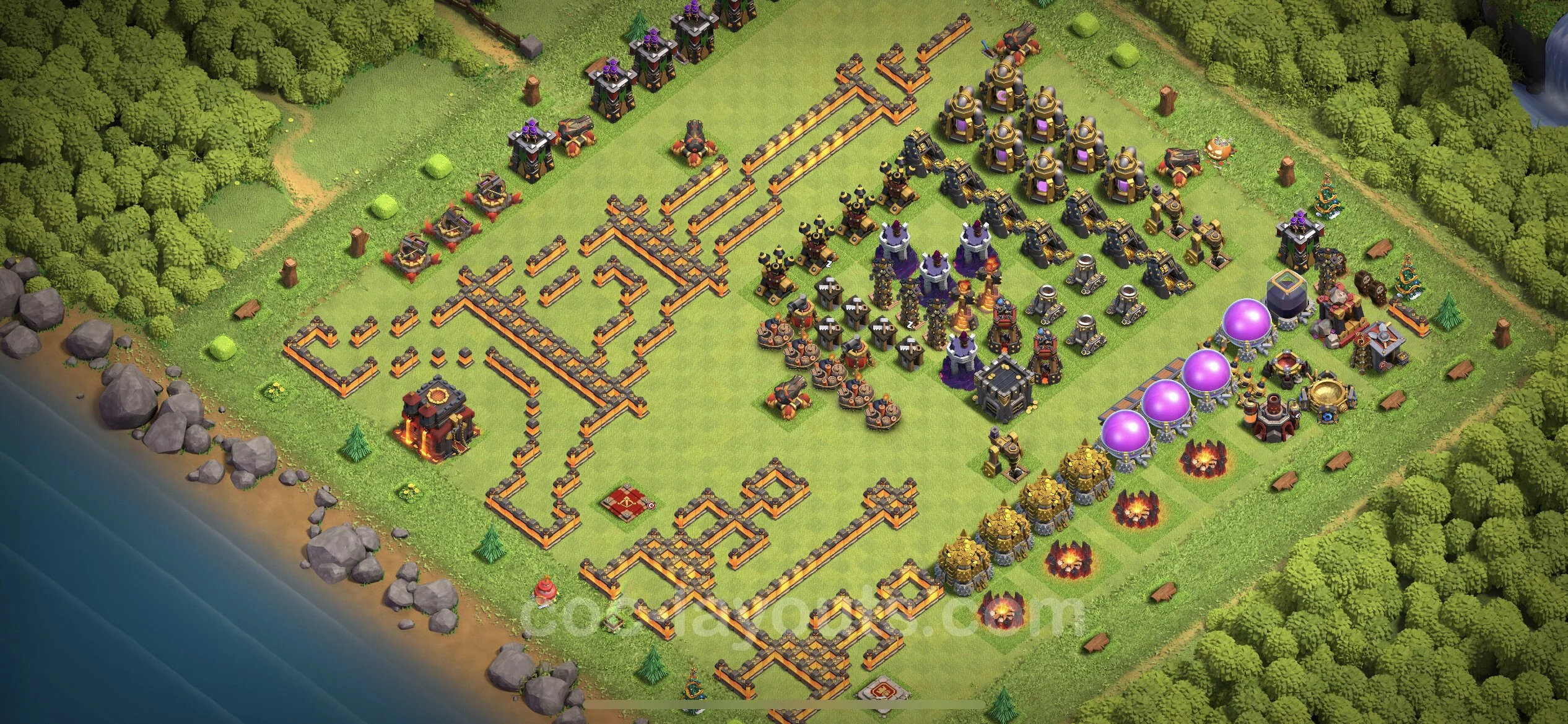 Top Troll Funny Base TH10 with Link - Funny Art Plan - Clash of Clans - (#7)
