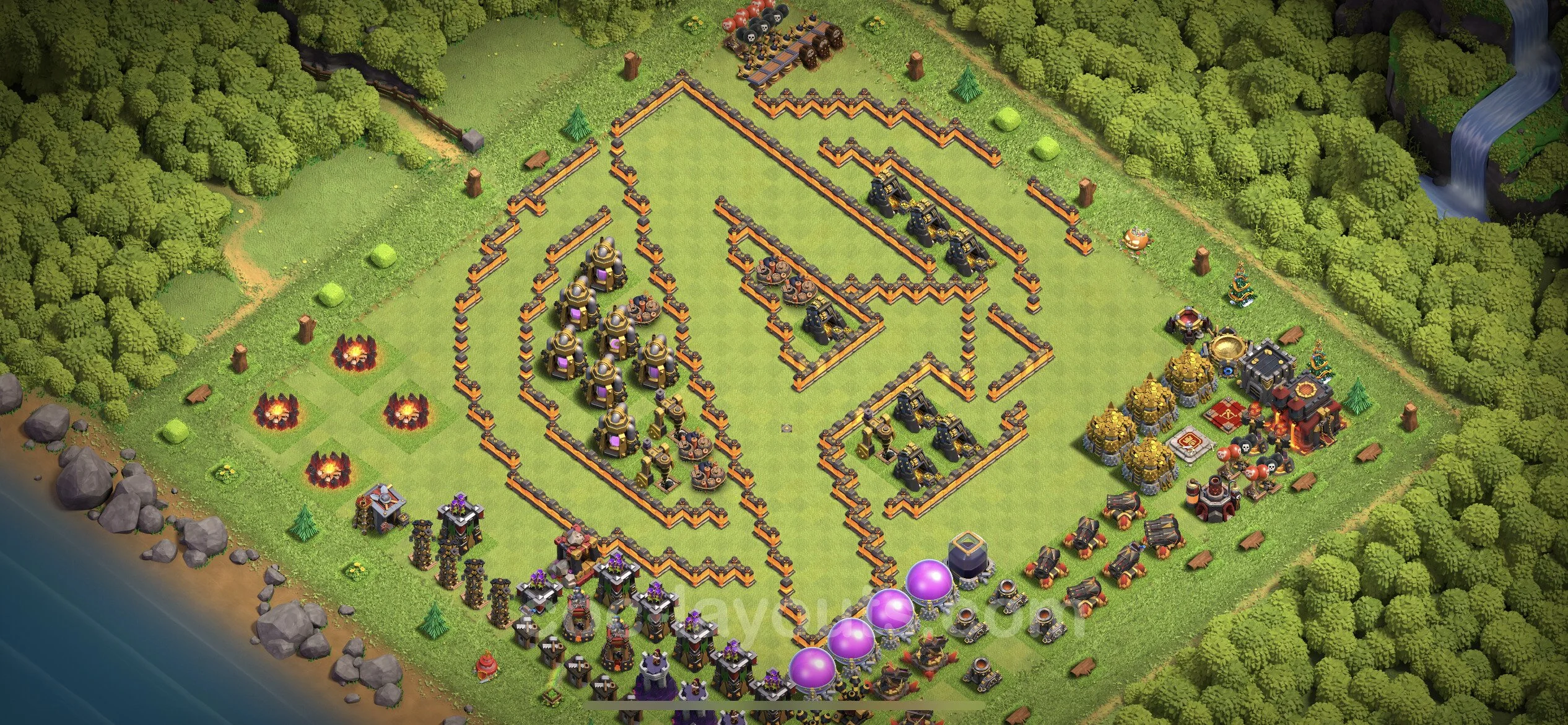 Top Troll Funny Base TH10 with Link - Funny Art Plan - Clash of Clans - (#9) — Zabawa TH10
