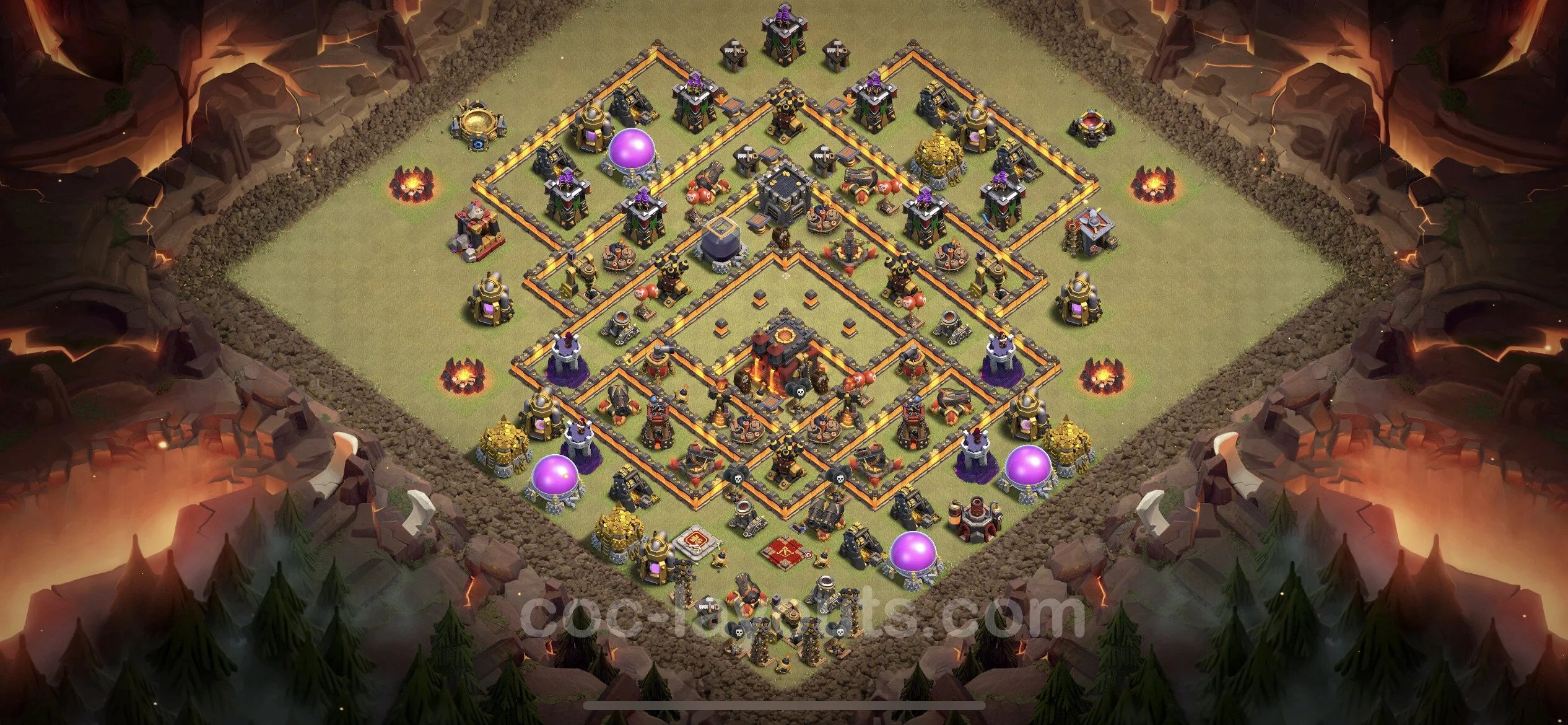 Top War Base TH10 with Link - Anti 3 Stars CWL Plan - Clash of Clans - (#100) — Война BH10