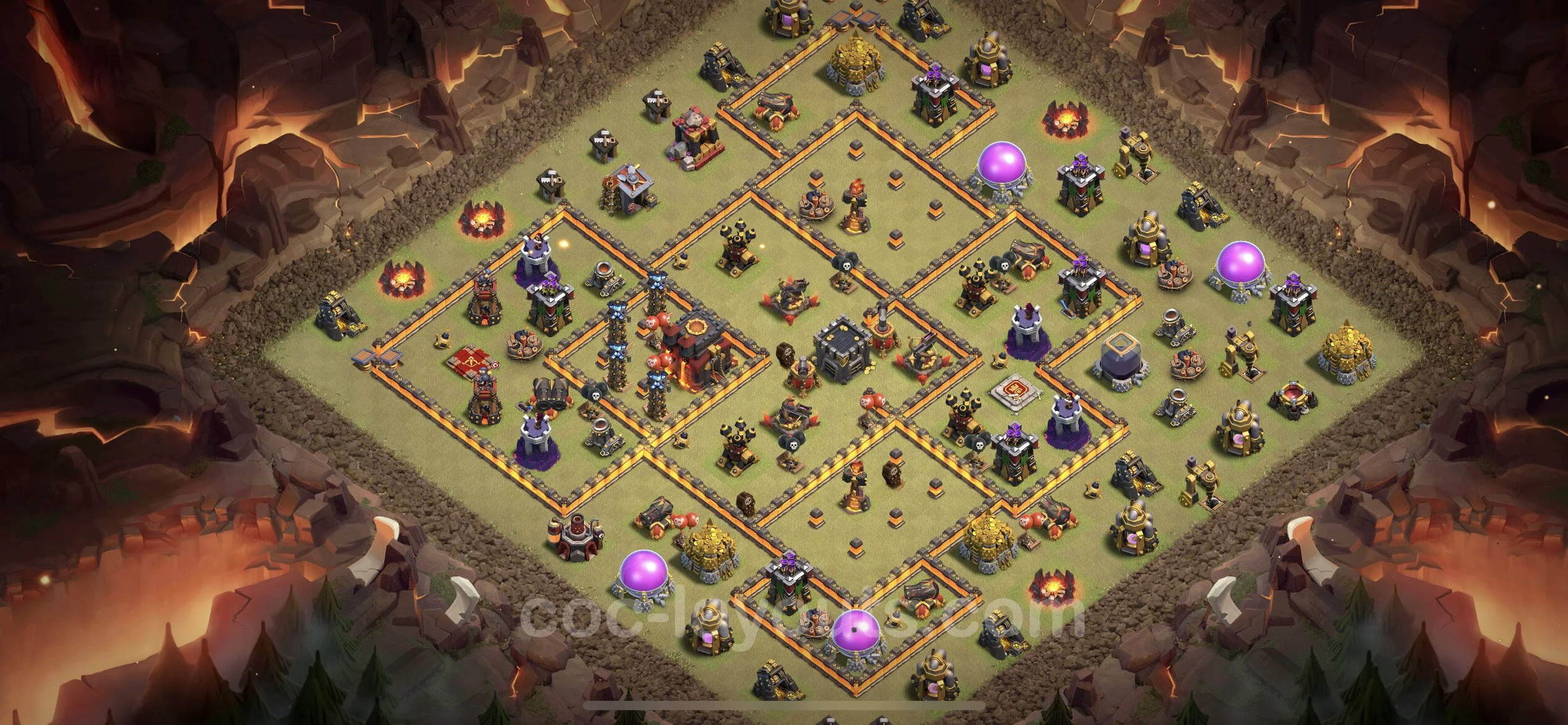 Top War Base TH10 with Link, Anti Air / Dragon - Anti 3 Stars CWL Plan - Clash of Clans - (#101) — Guerra BH10