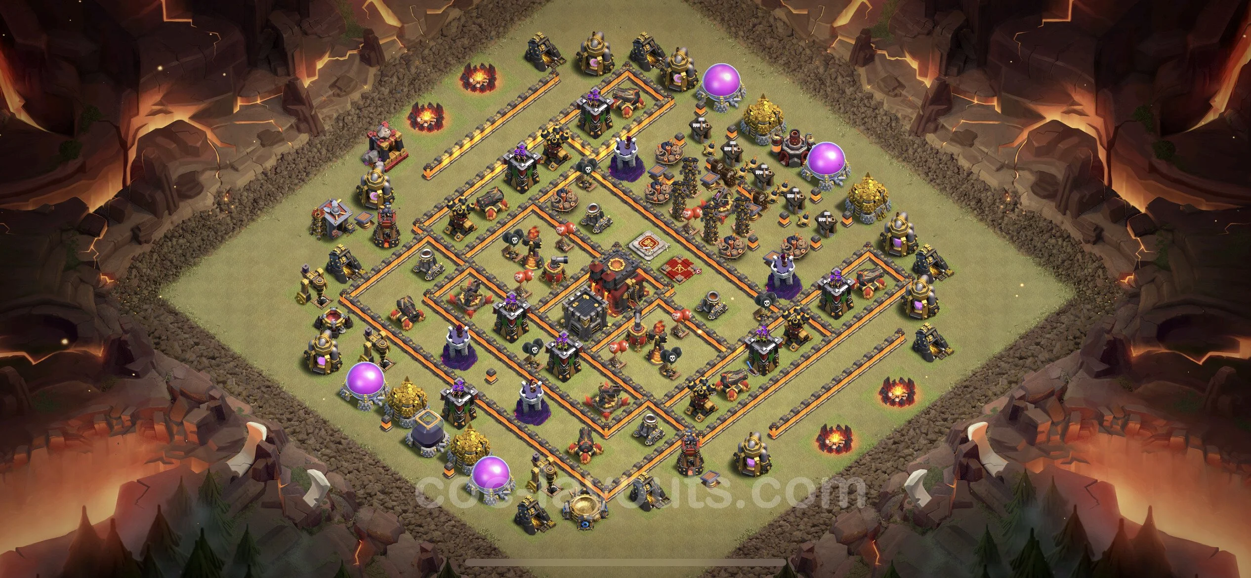 Top War Base TH10 with Link - Anti 3 Stars CWL Plan - Clash of Clans - (#102) — Oorlog BH10