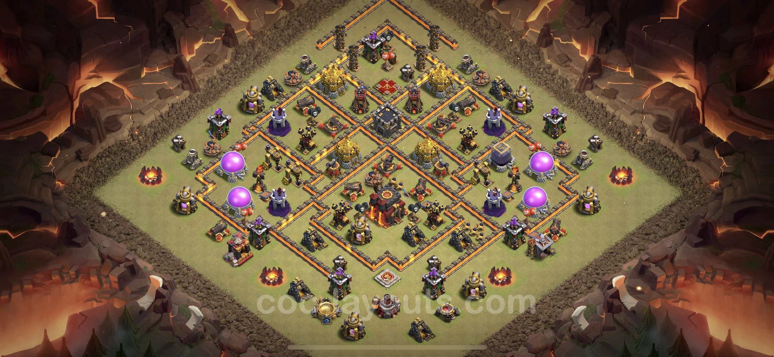 Top War Base TH10 with Link, Anti Everything - CWL Defence Plan - Clash of Clans - (#104) — Krieg BH10