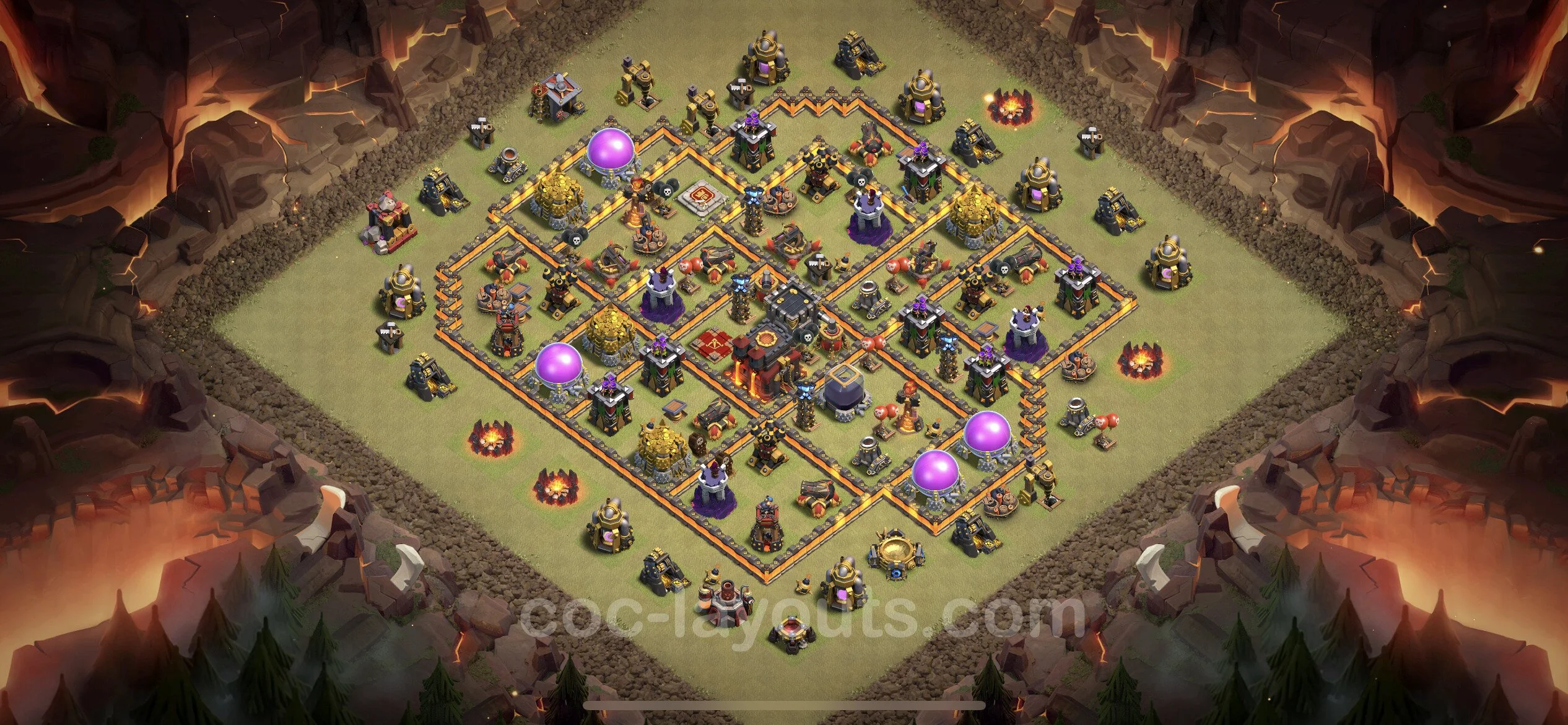 Top War Base TH10 with Link, Anti Everything - CWL Defence Plan - Clash of Clans - (#105) — Guerre BH10