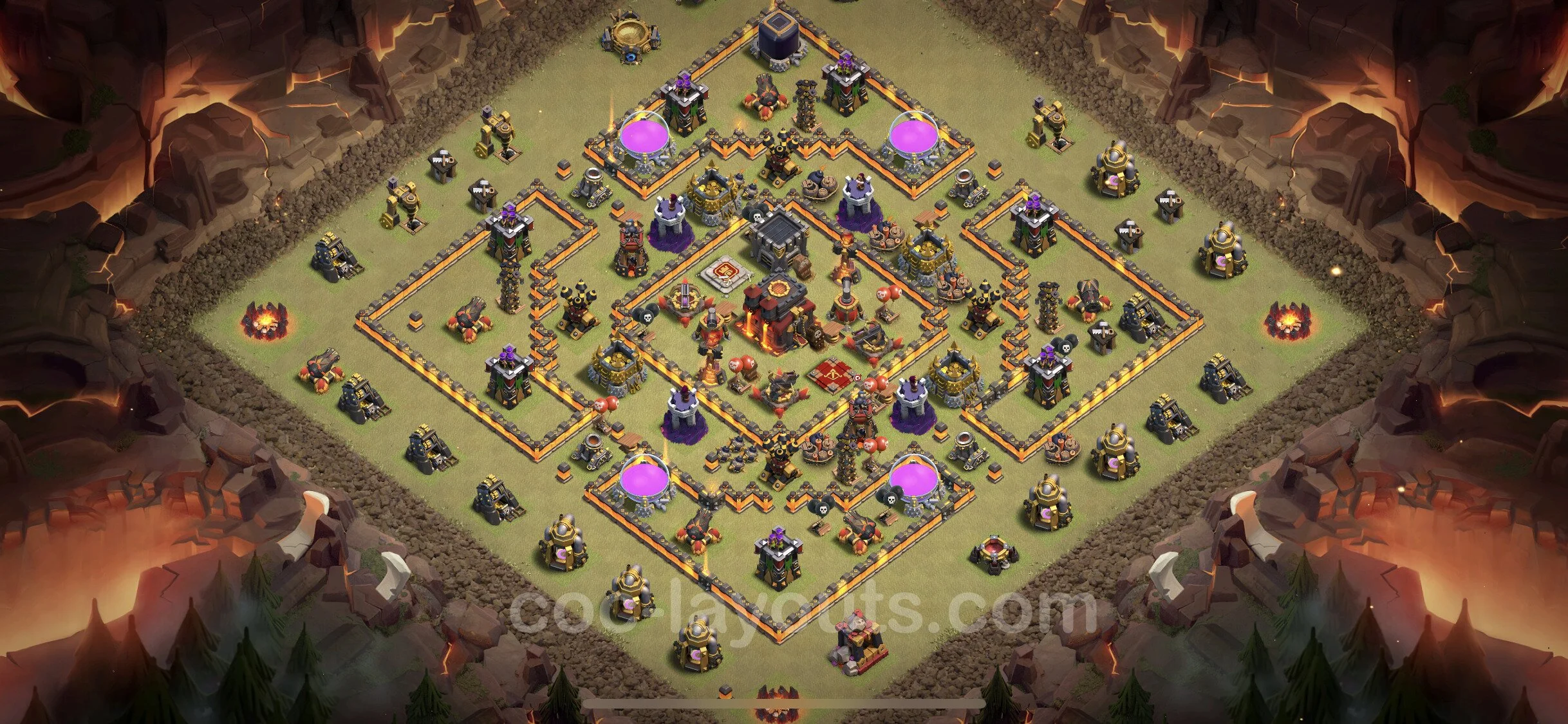 Top War Base TH10 with Link, Anti 3 Stars, Anti Air / Dragon - CWL Defence Plan - Clash of Clans - (#108) — Krieg BH10