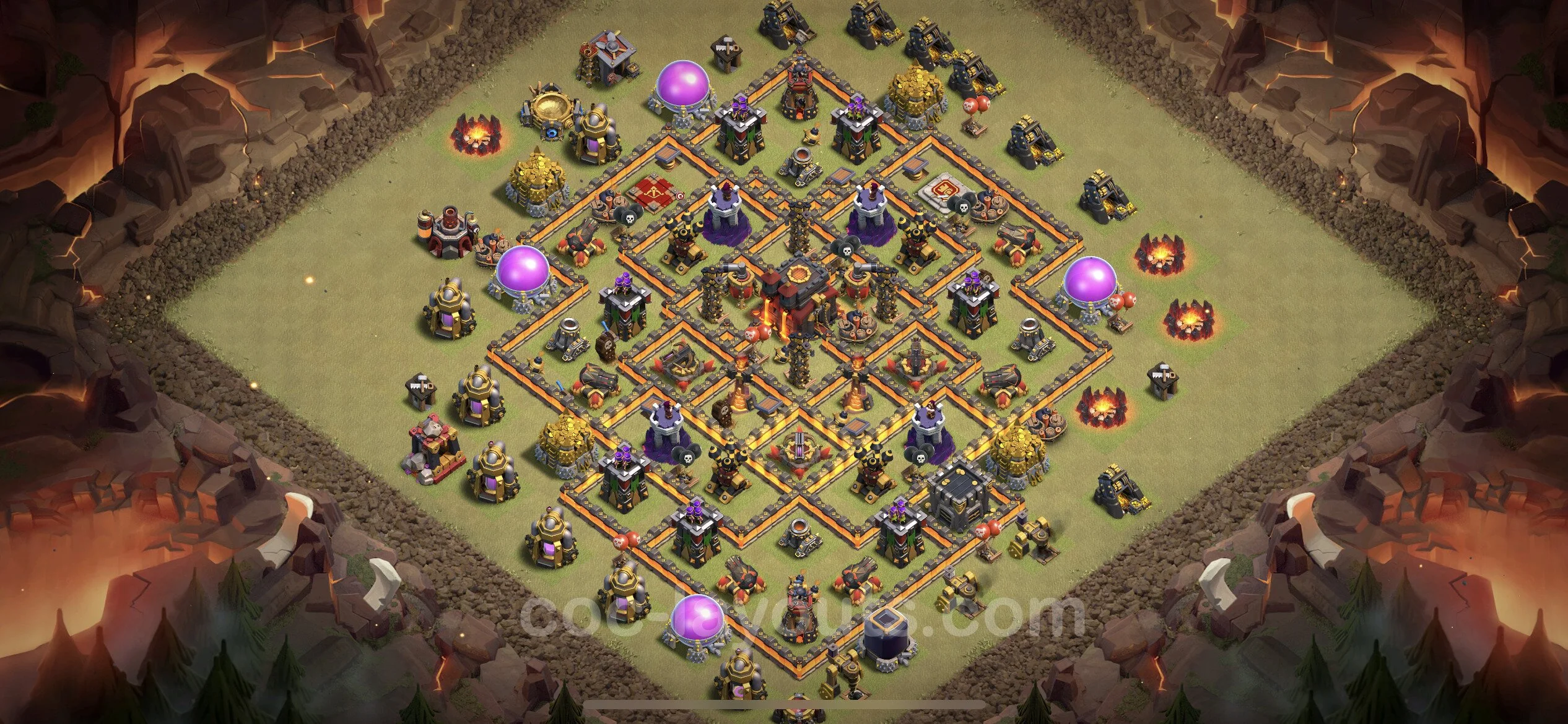 Top War Base TH10 with Link, Anti Air / Dragon - Anti 3 Stars CWL Plan - Clash of Clans - (#110) — Война BH10