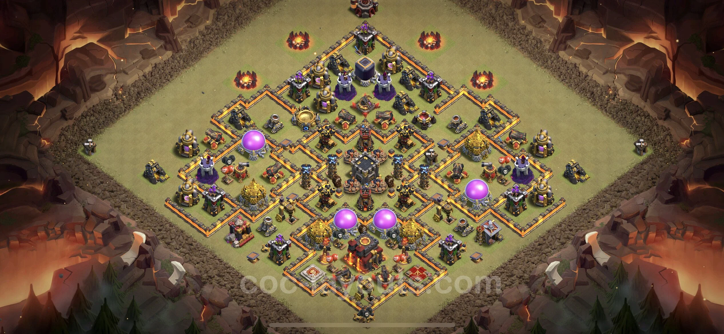 Top War Base TH10 with Link, Hybrid - Anti 3 Stars CWL Plan - Clash of Clans - (#111) — Savaş BH10
