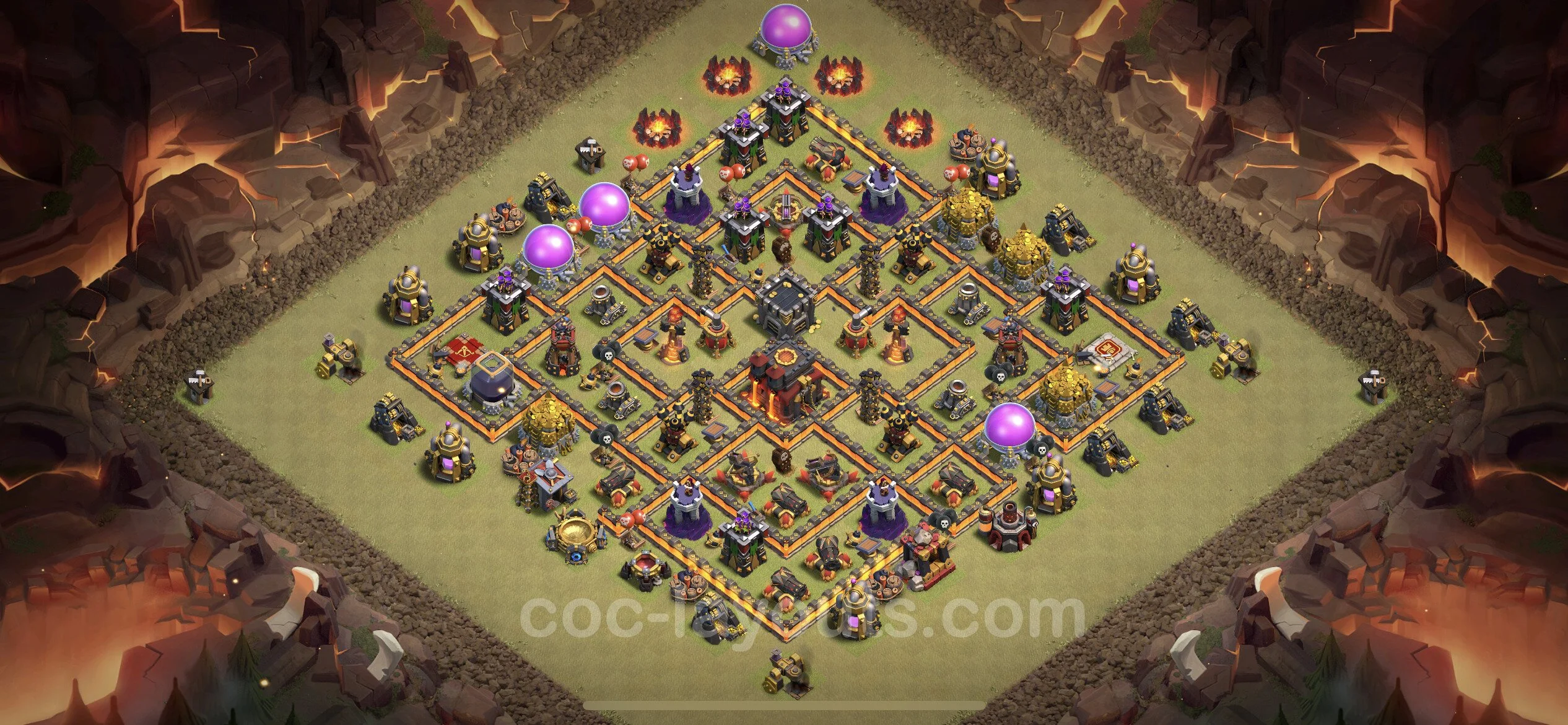 Top War Base TH10 with Link, Anti Air / Dragon - Anti 3 Stars CWL Plan - Clash of Clans - (#115) — War BH10