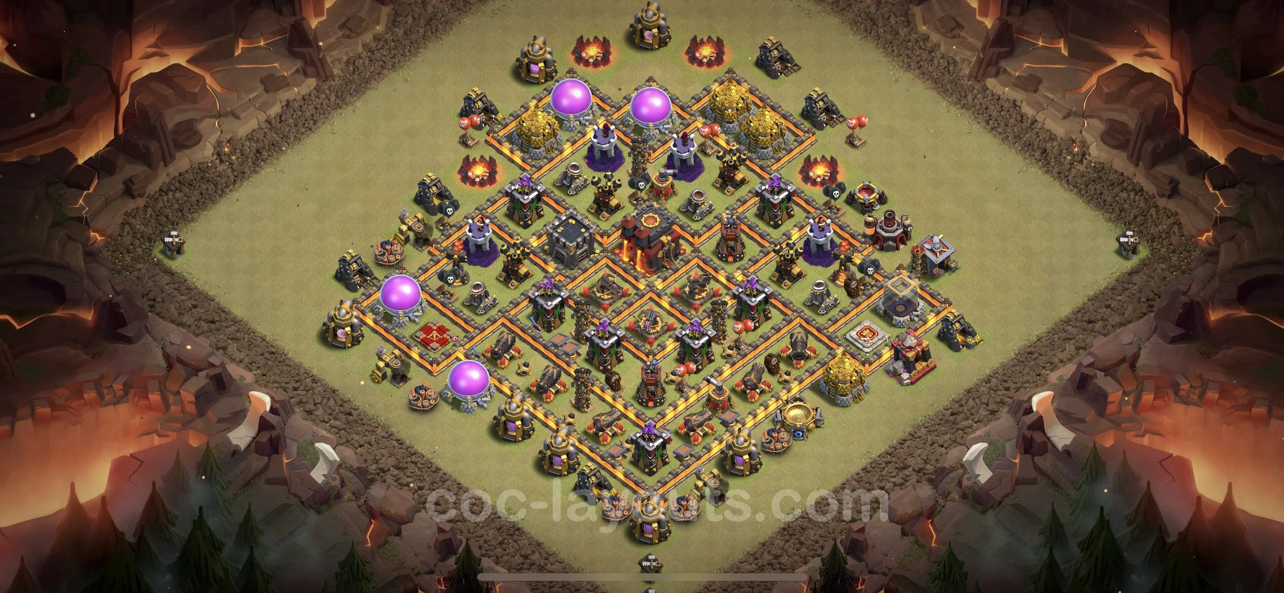 Top War Base TH10 with Link, Anti 2 Stars, Anti Everything - CWL Defence Plan - Clash of Clans - (#117) — Perang BH10