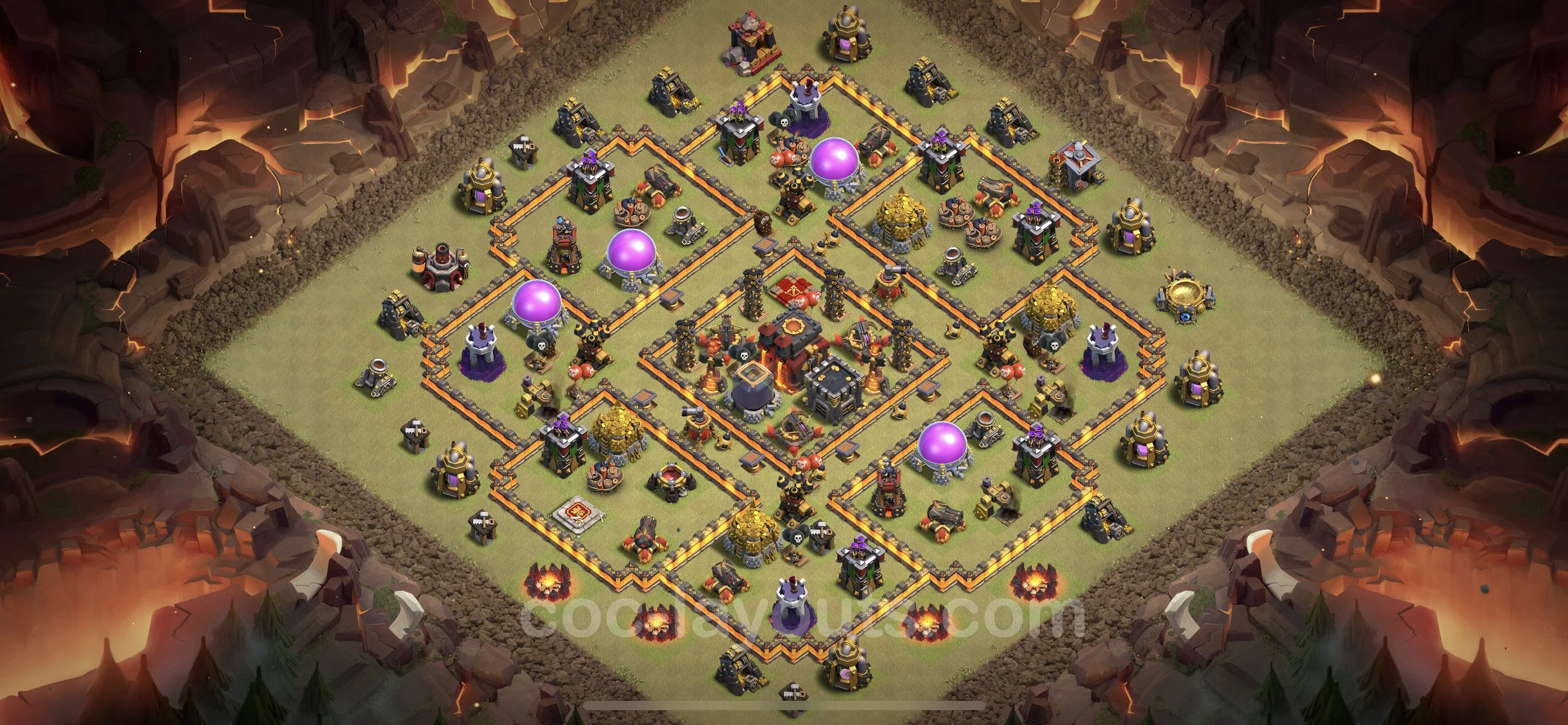Top War Base TH10 with Link, Anti 3 Stars, Hybrid - CWL Defence Plan - Clash of Clans - (#118) — War BH10