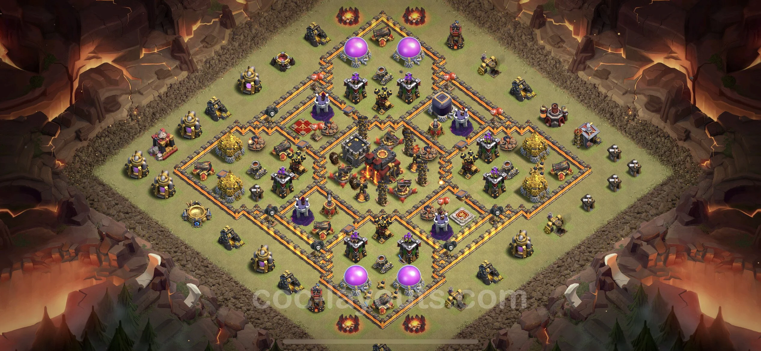 Top War Base TH10 with Link, Hybrid - Anti 3 Stars CWL Plan - Clash of Clans - (#122) — War BH10